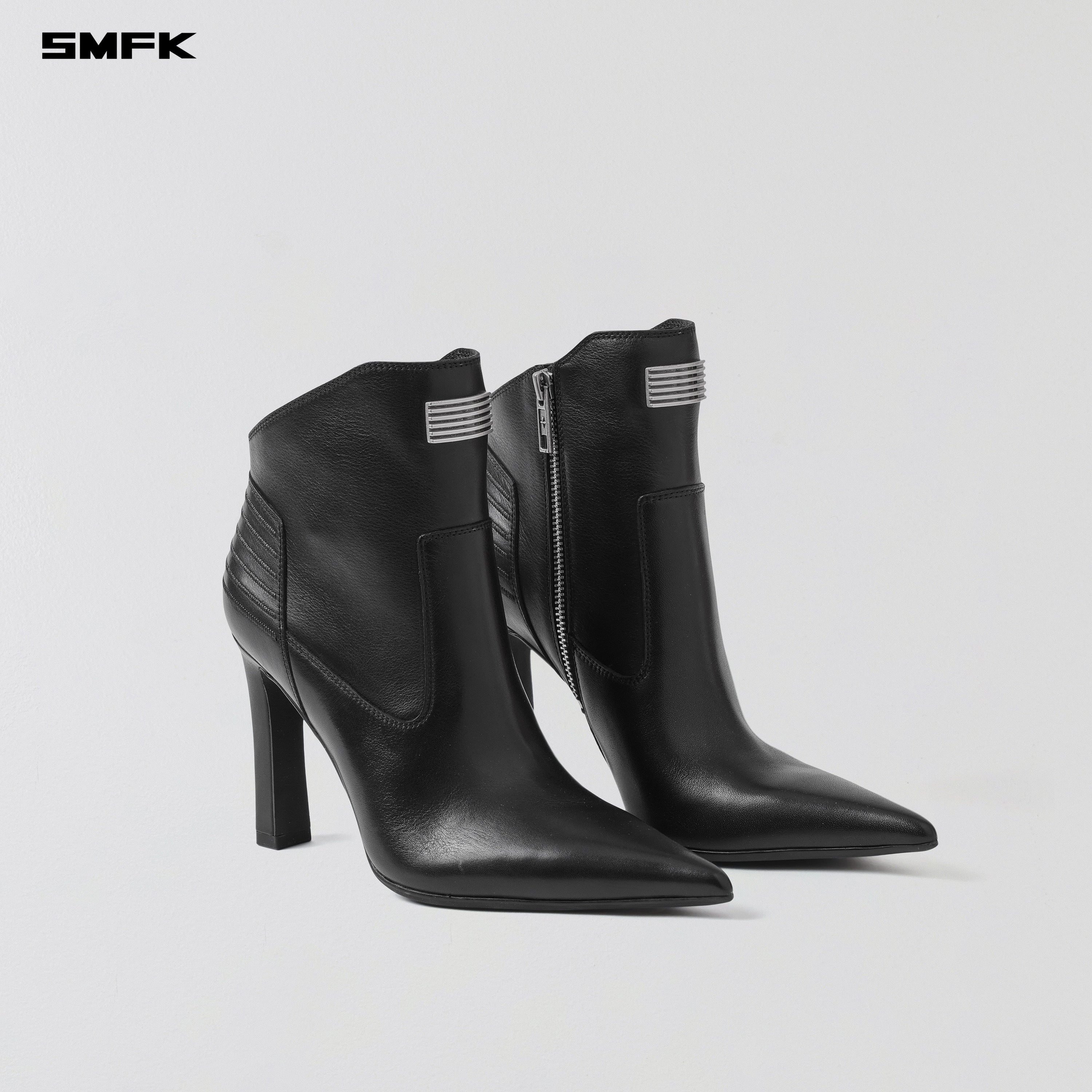 MIRAGE PRISM LEATHER HIGH HEEL BOOTS/10cm WILD BLACK