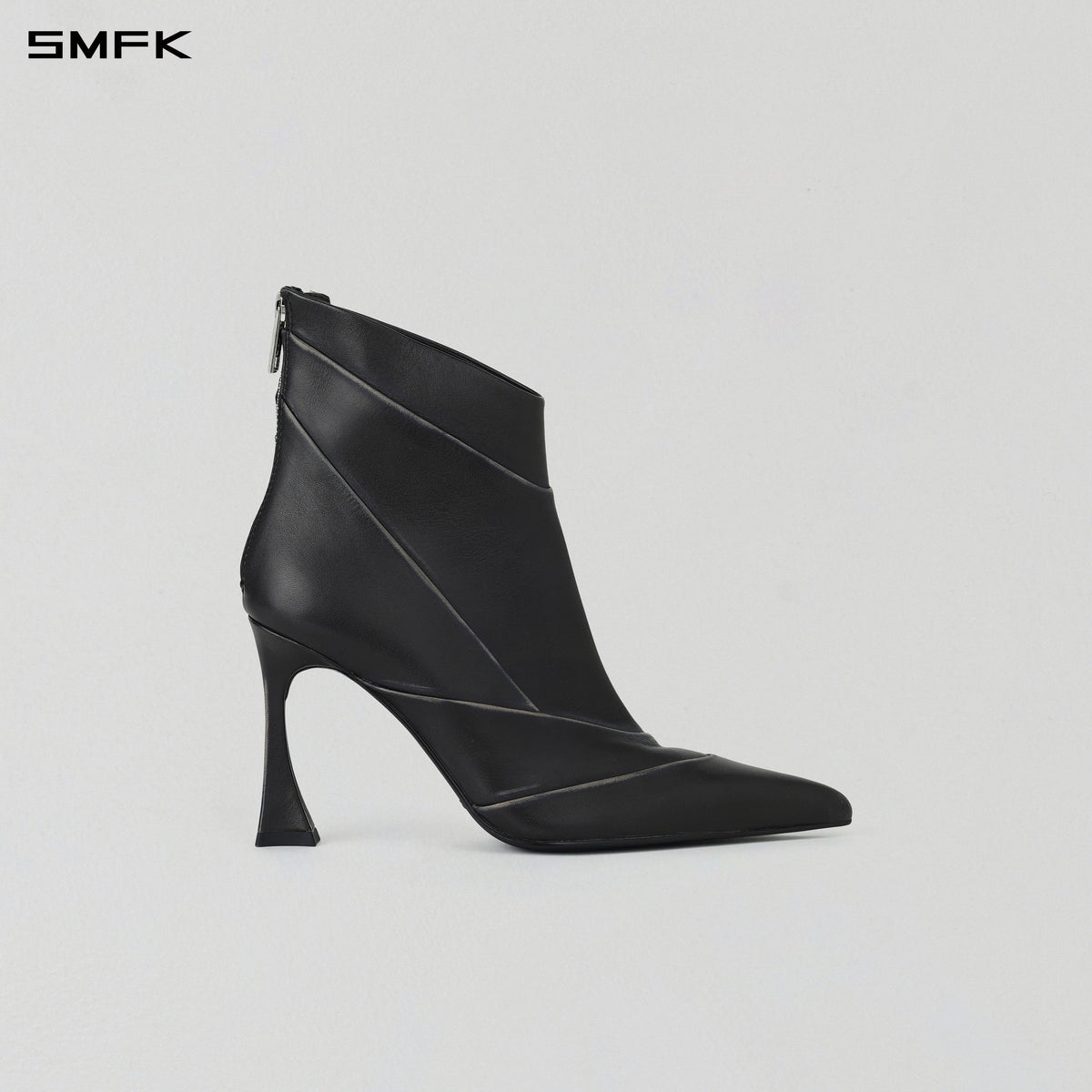 MAGIC SPEED SHORT HIGH-HEELED BOOTS/HAND BURNISHED CALF GRAPHITE