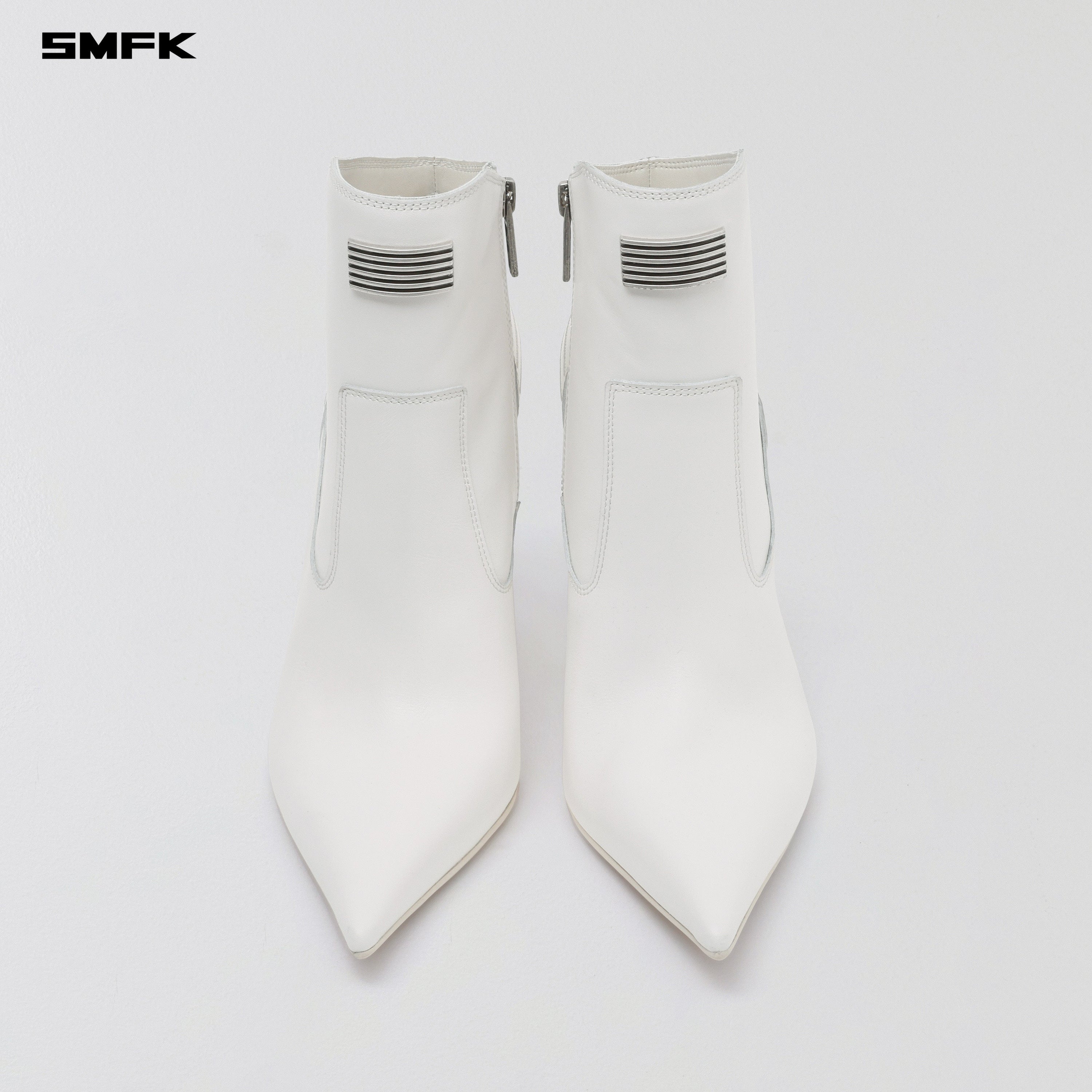 MIRAGE PRISM LEATHER HIGH HEEL BOOTS/10cm CLOUD WHITE