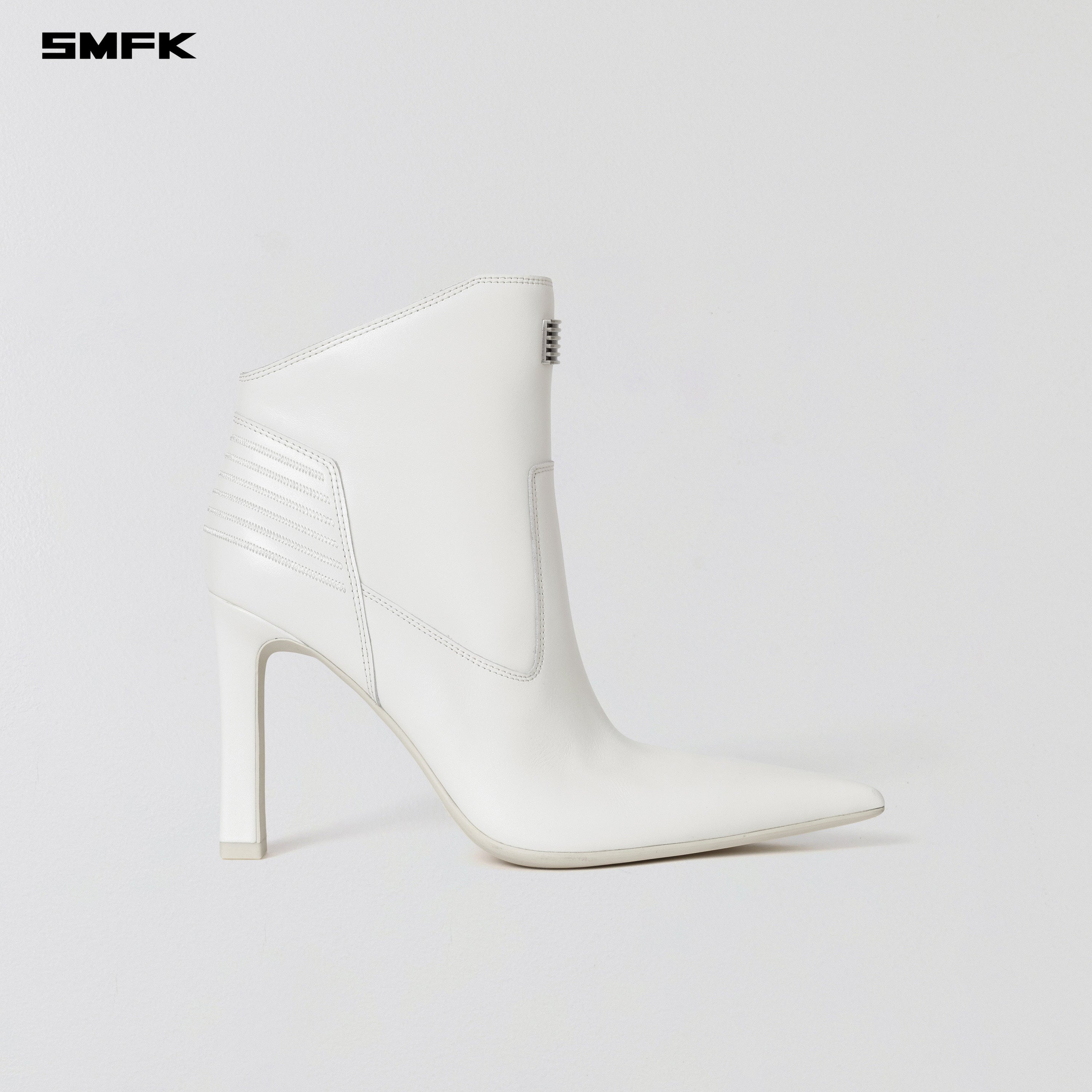 MIRAGE PRISM LEATHER HIGH HEEL BOOTS/10cm CLOUD WHITE