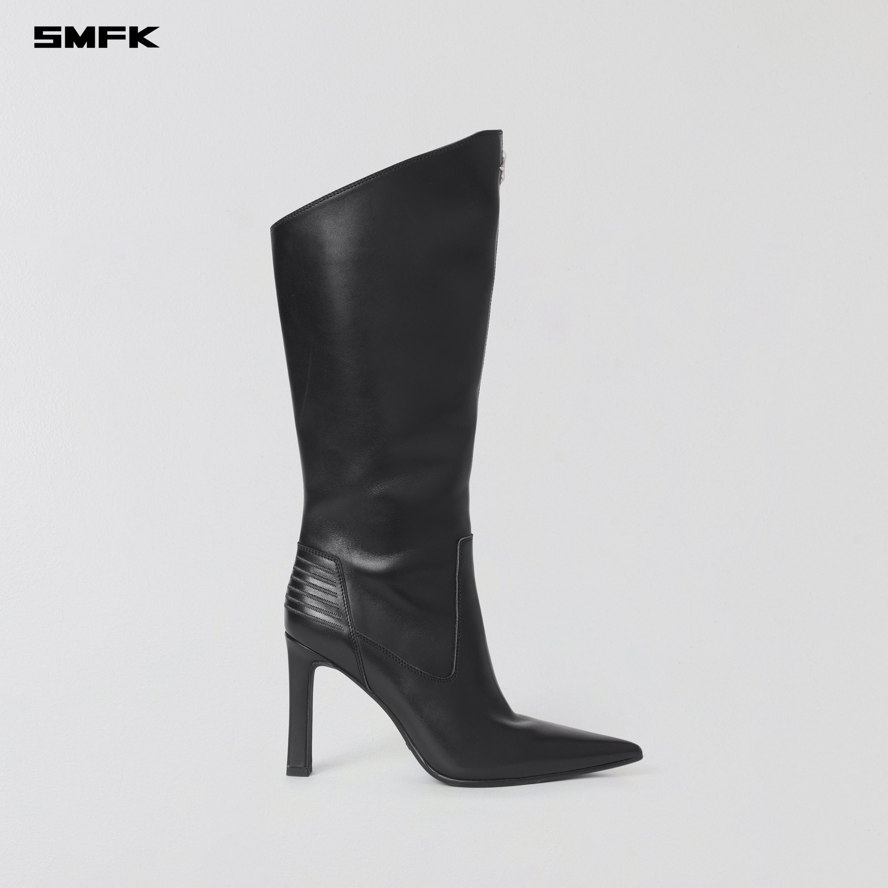 MIRAGE PRISM LEATHER HIGH HEEL HIGH BOOTS/10cm WILD BLACK