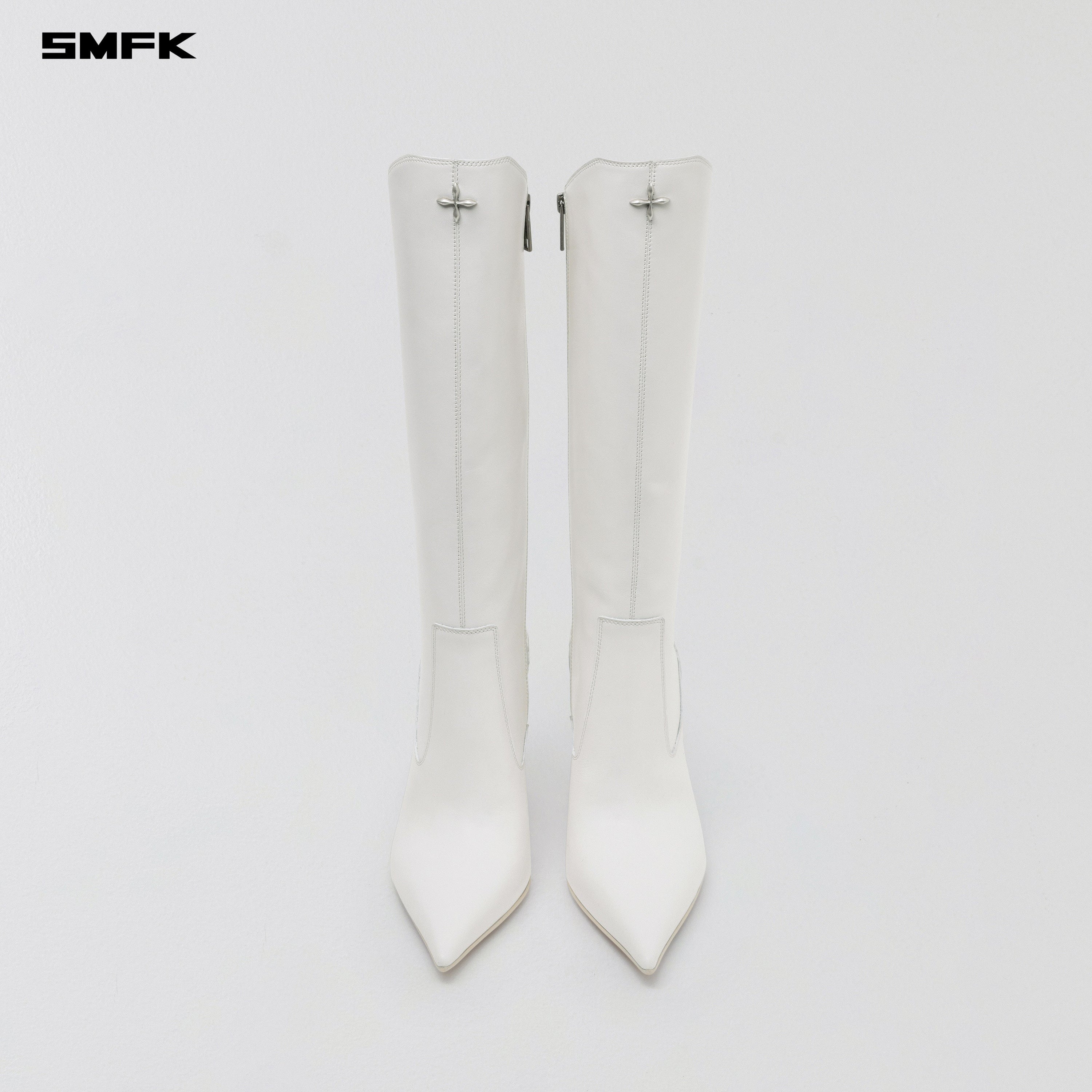 MIRAGE PRISM LEATHER HIGH HEEL HIGH BOOTS/10cm CLOUD WHITE