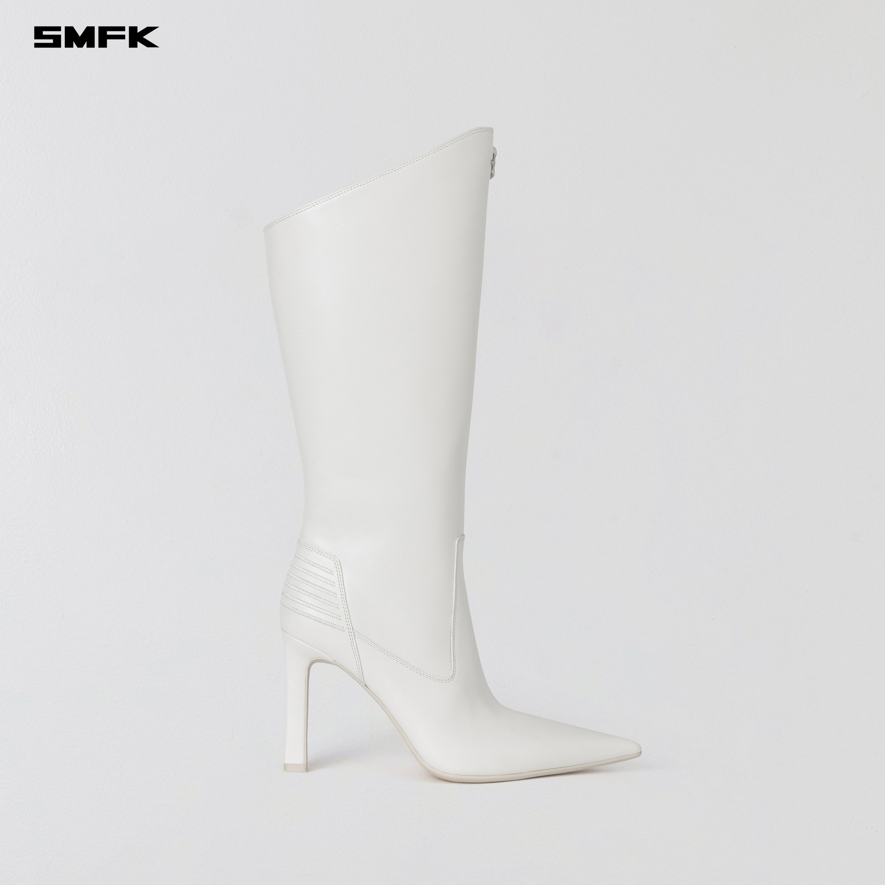 MIRAGE PRISM LEATHER HIGH HEEL HIGH BOOTS/10cm CLOUD WHITE