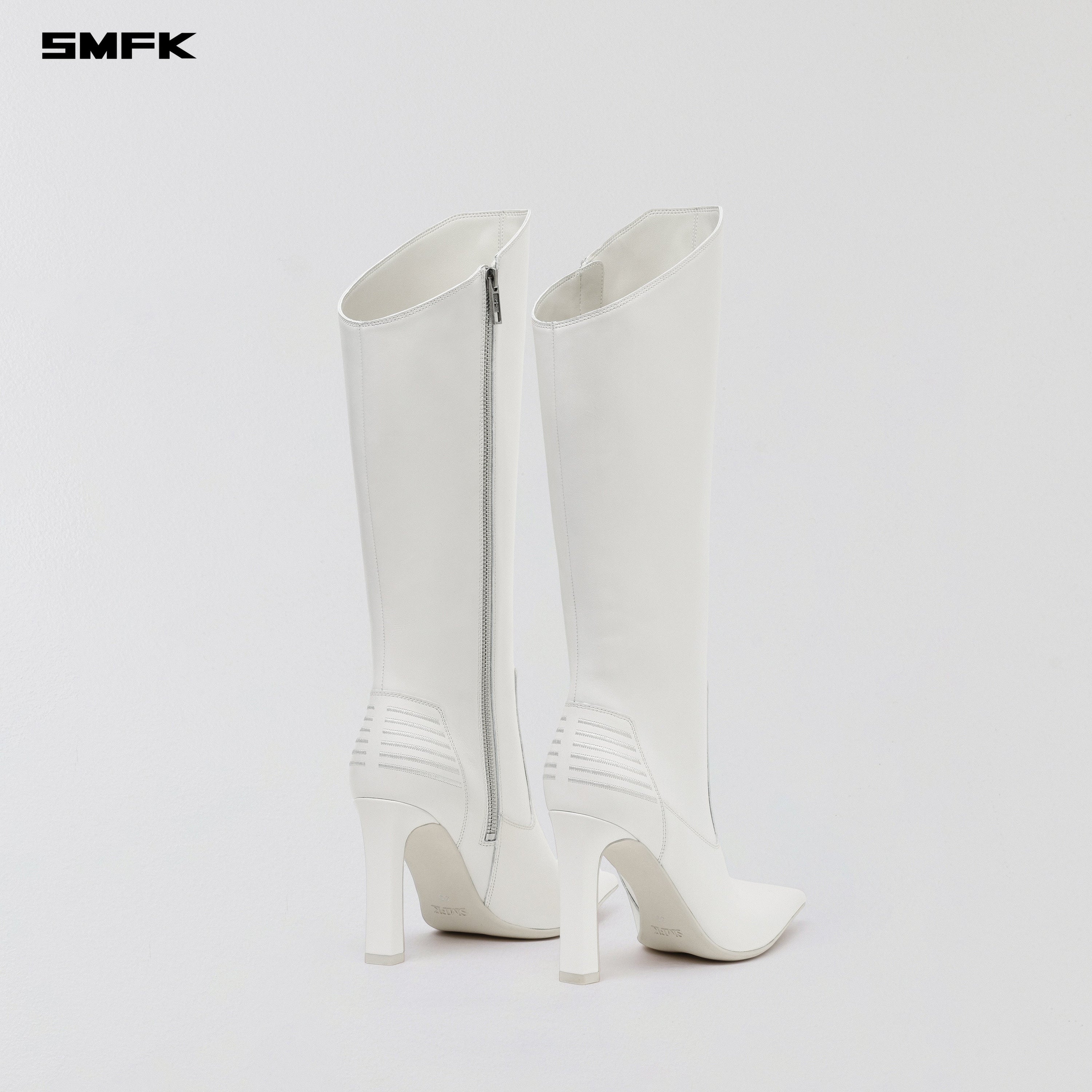 MIRAGE PRISM LEATHER HIGH HEEL HIGH BOOTS/10cm CLOUD WHITE