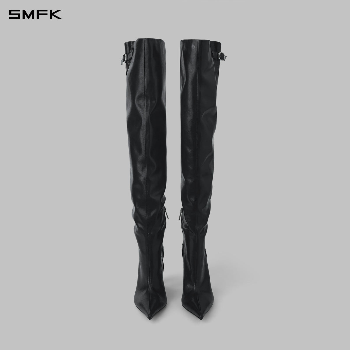 PERMANENT MUSE  HIGH HEEL LOOSE BOOTS/10cm/W WILD BLACK