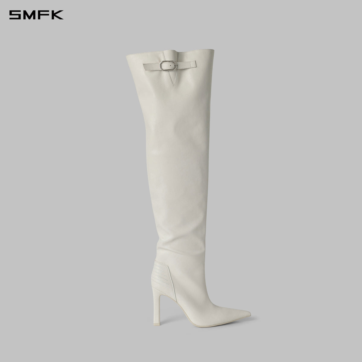 PERMANENT MUSE HIGH HEEL LOOSE BOOTS/10cm/W CLOUD WHITE
