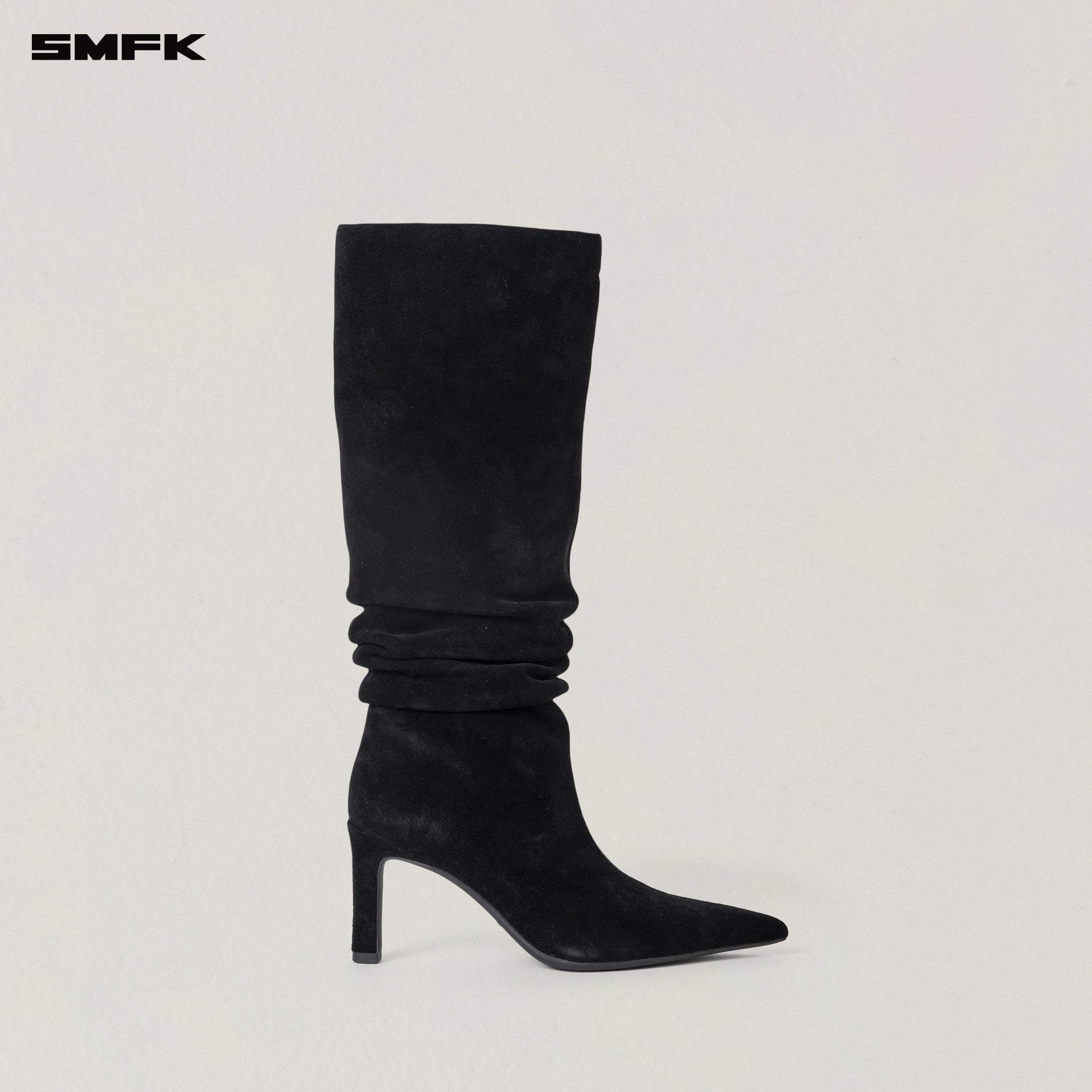 RAGE WILD HURRICANE LEATHER HIGH-HEEL BOOTS WILD BLACK