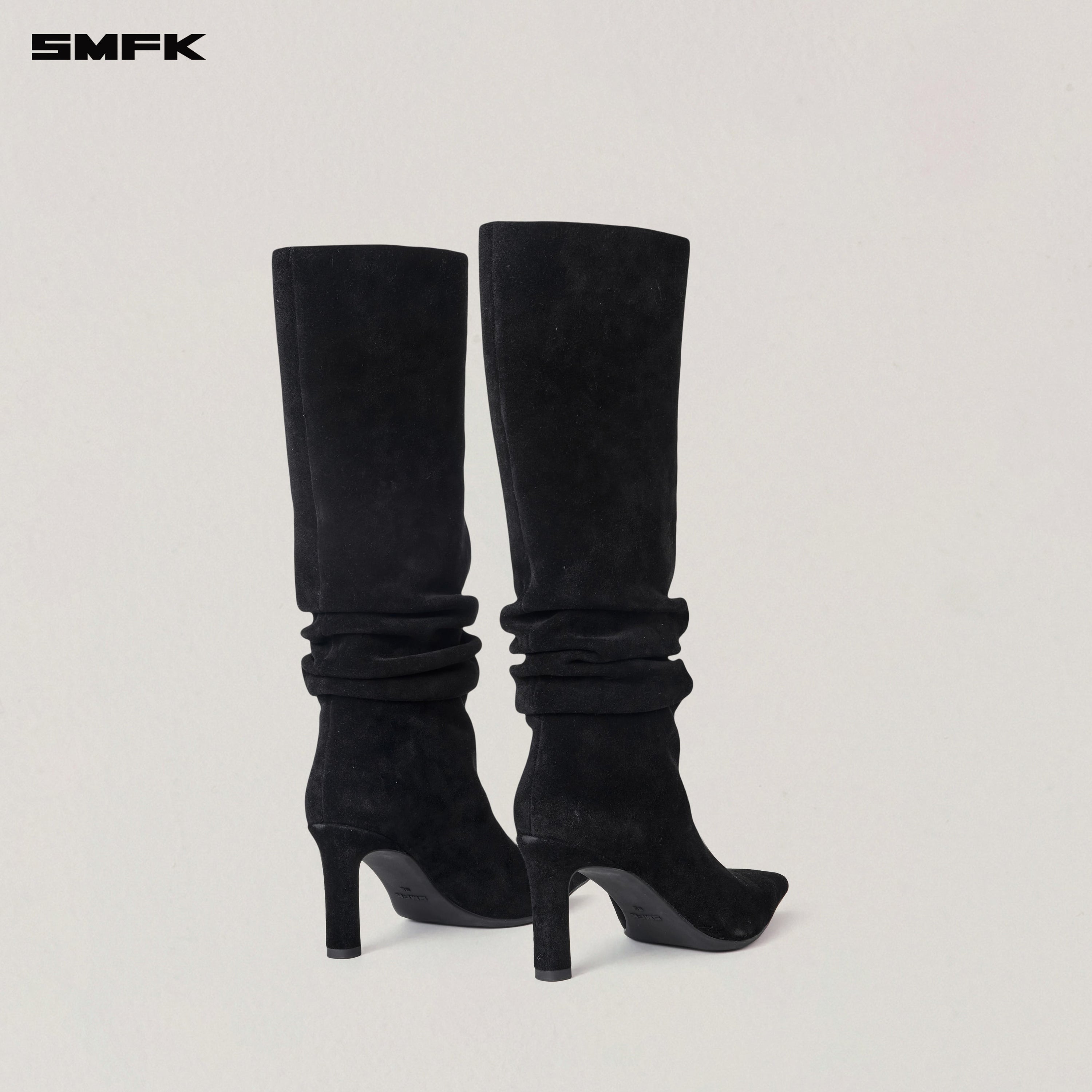 RAGE WILD HURRICANE LEATHER HIGH-HEEL BOOTS WILD BLACK