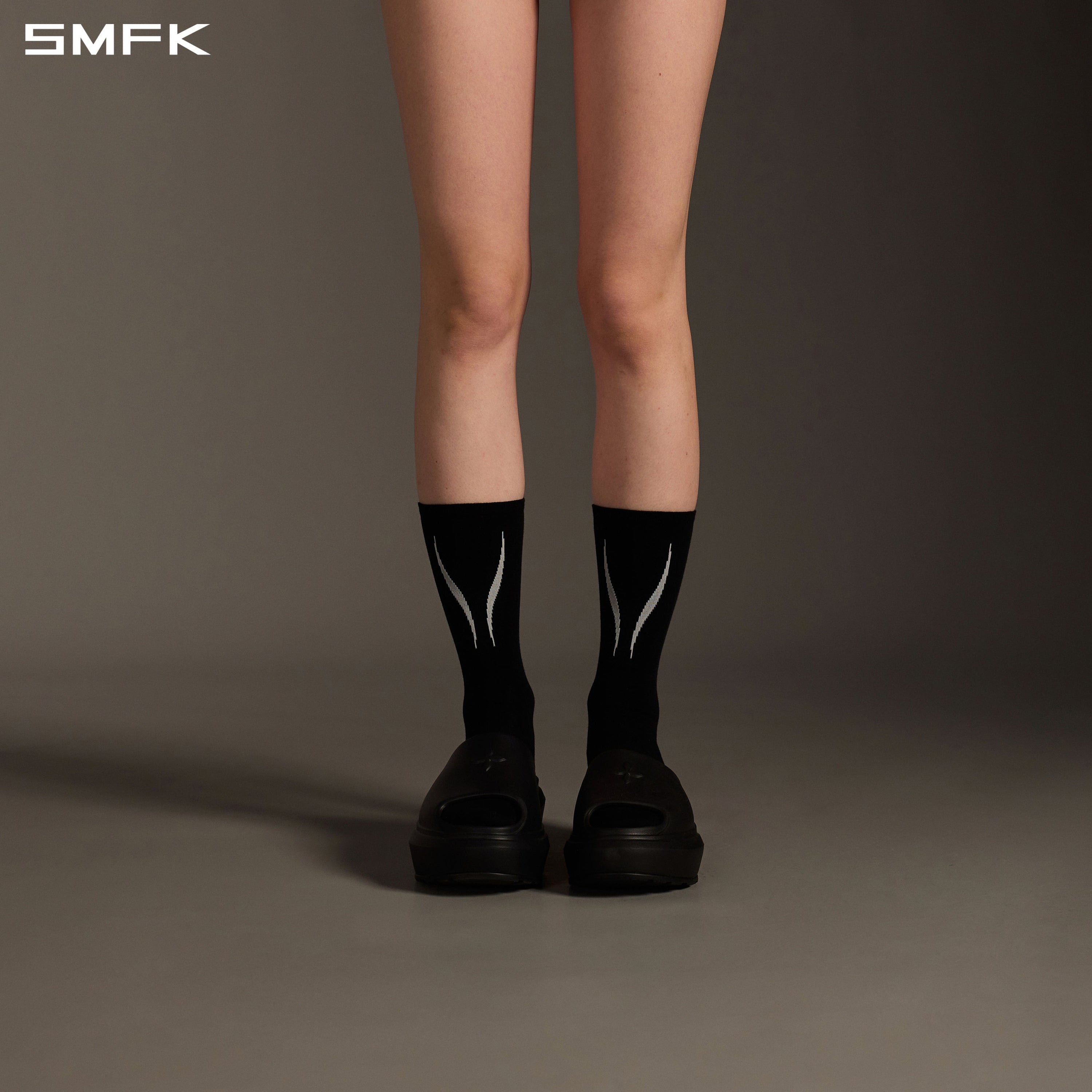 MIRAGE GENE CREW SOCKS/LONG-STAPLE COTTON+LYCRA WILD BLACK (2 Pairs)