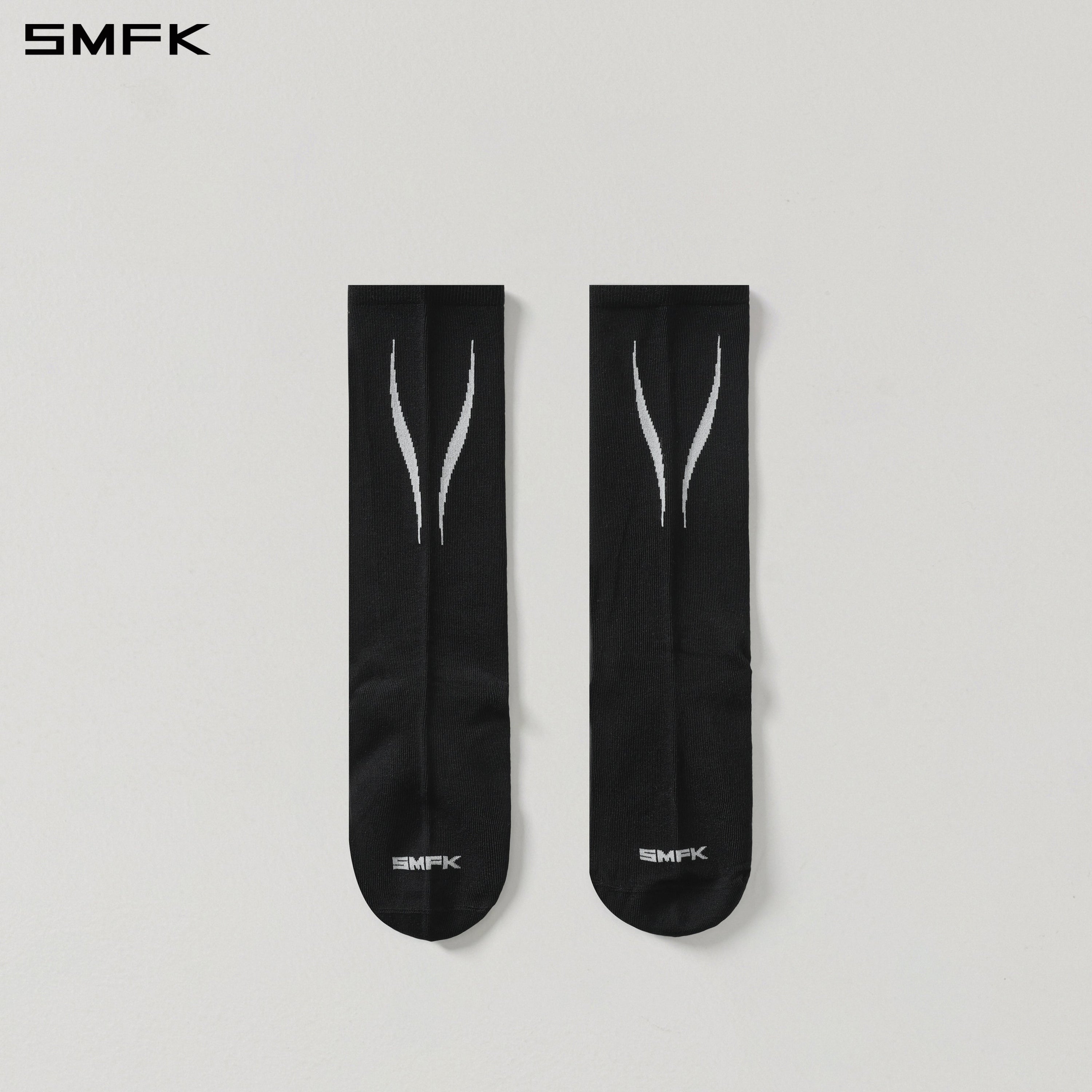 MIRAGE GENE CREW SOCKS/LONG-STAPLE COTTON+LYCRA WILD BLACK (2 Pairs)