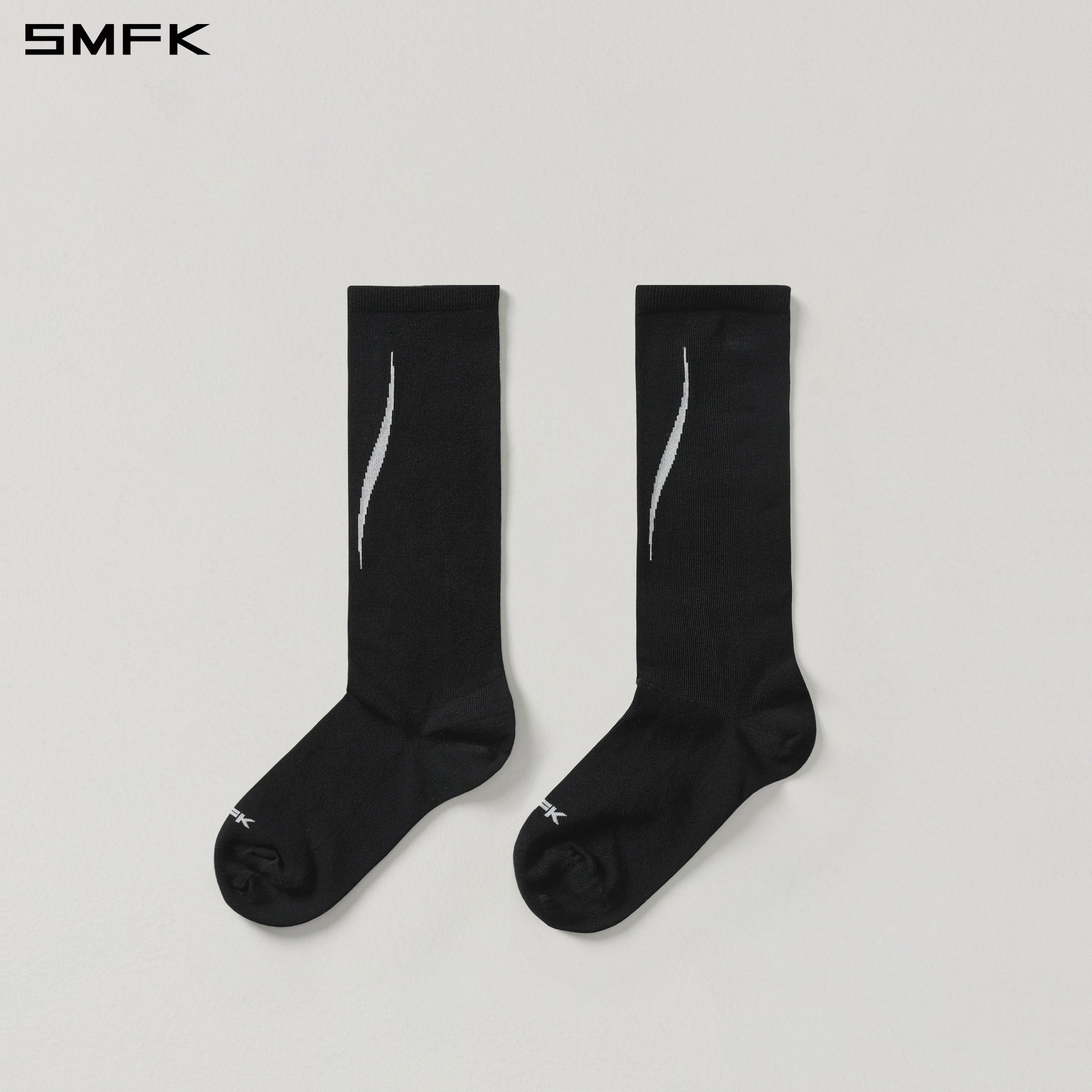 MIRAGE GENE CREW SOCKS/LONG-STAPLE COTTON+LYCRA WILD BLACK (2 Pairs)