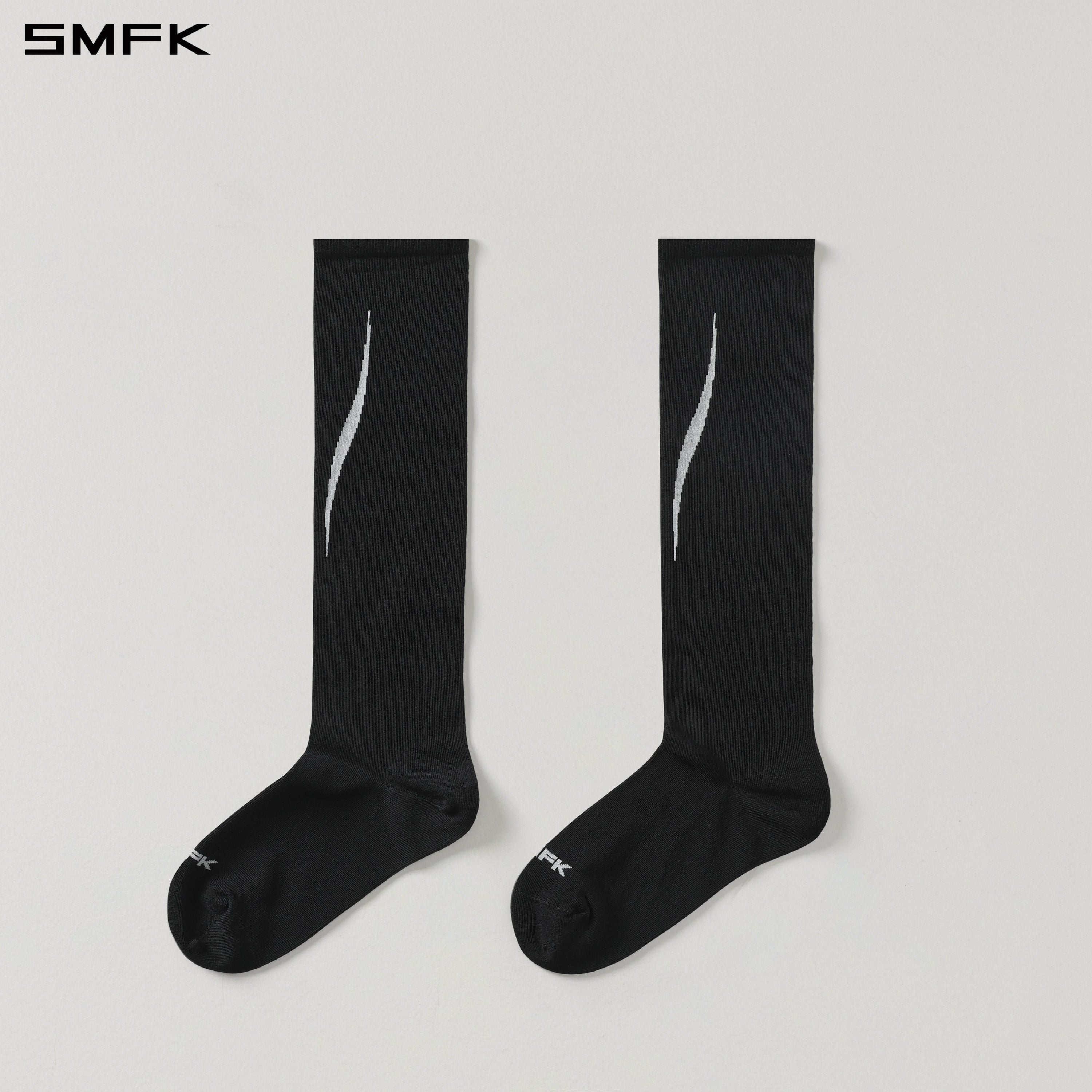 MIRAGE GENE MID-CALF SOCKS/LONG-STAPLE COTTON+LYCRA WILD BLACK (2 Pairs)