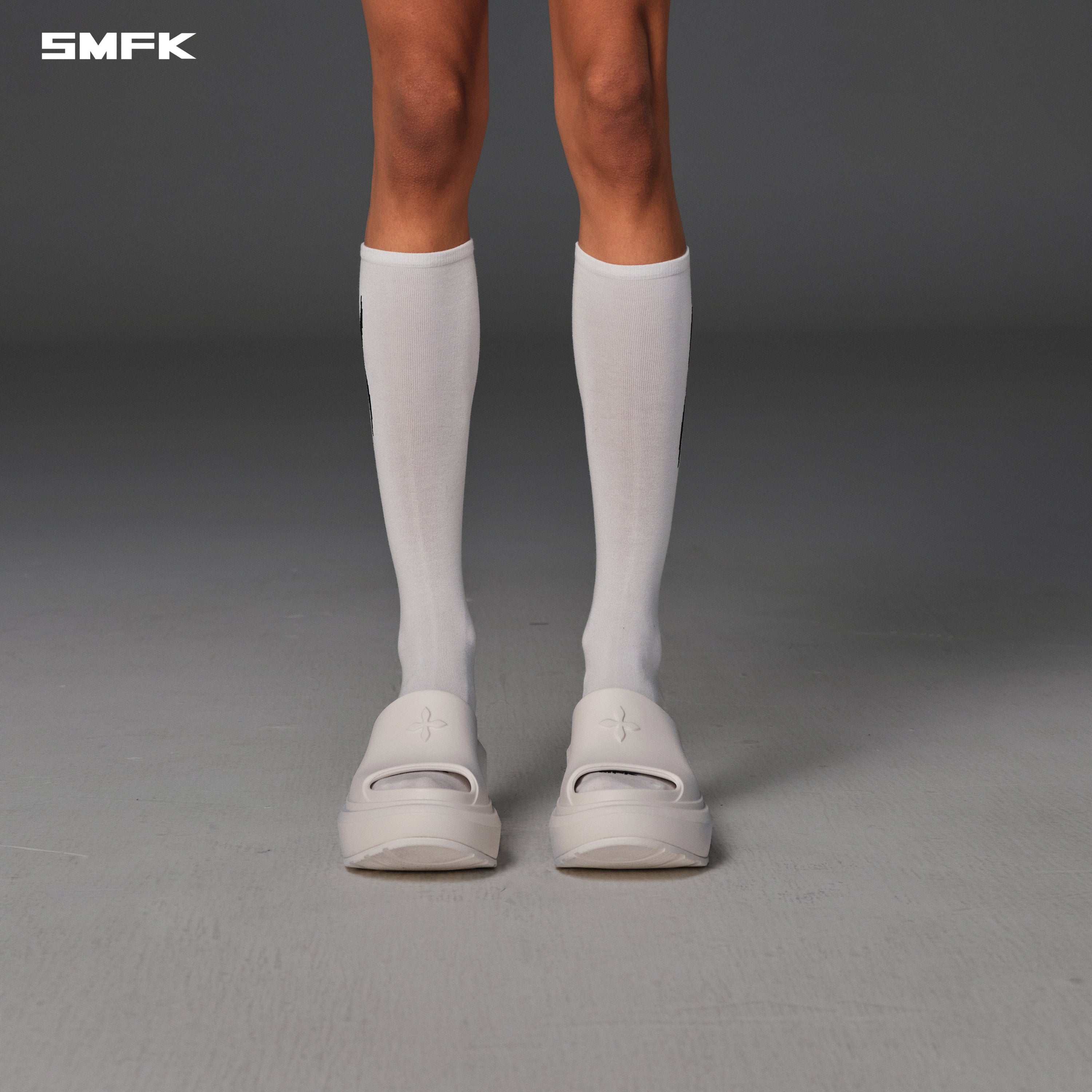 POISE MIDDLE SPORTS SOCKS/LONG-STAPLE COTTON+LYCRA CLOUD WHITE (2 Pairs)