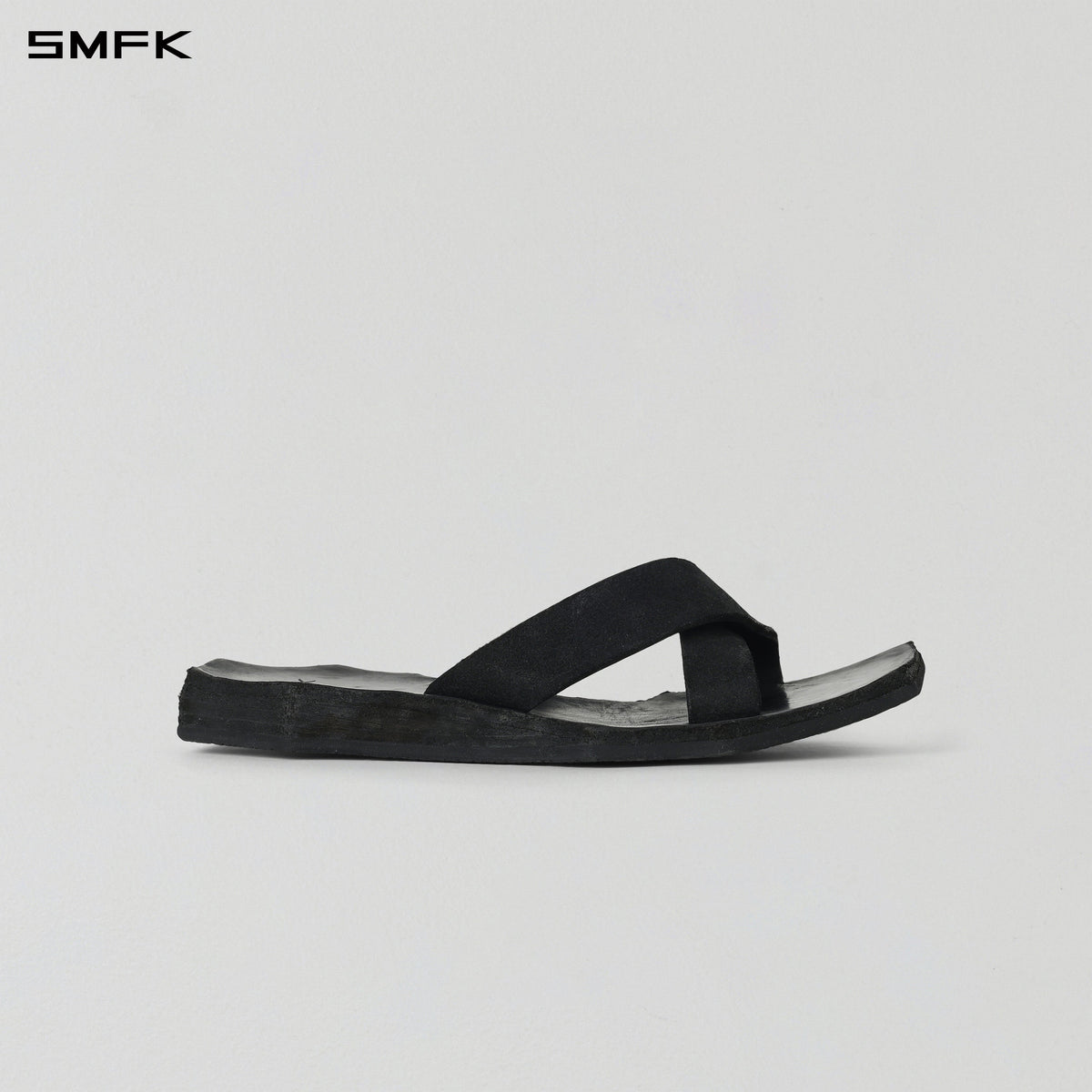 PRISM ENTWINED HANDCRAFTED LEATHER SLIDES/HORSEHIDE/W WILD BLACK