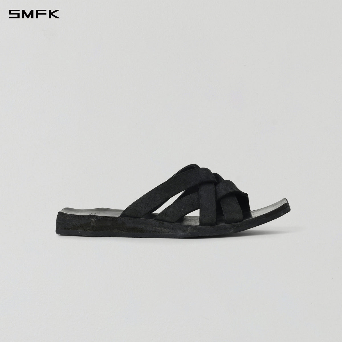 PRISM CLASSIC HANDCRAFTED LEATHER SLIDES/HORSEHIDE/W WILD BLACK