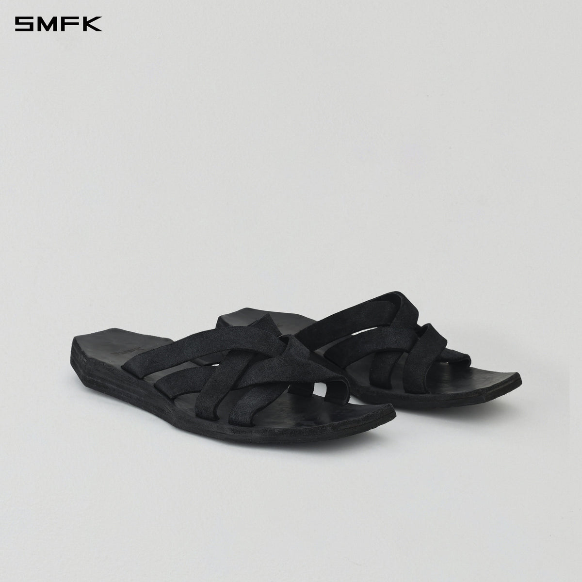 PRISM CLASSIC HANDCRAFTED LEATHER SLIDES/HORSEHIDE/W WILD BLACK