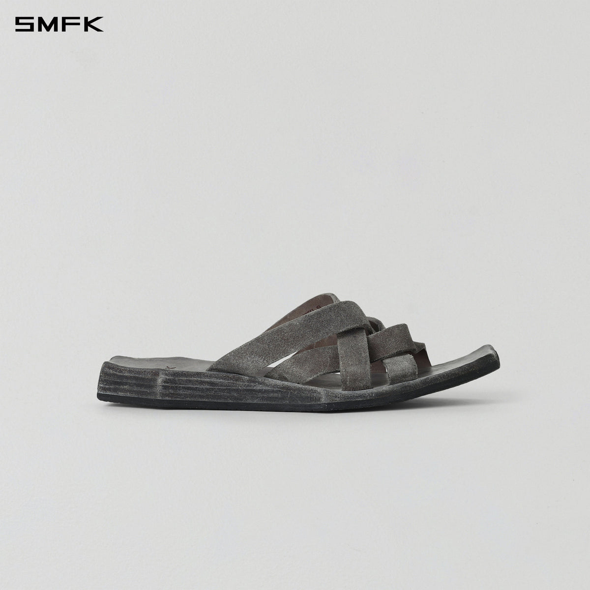 PRISM CLASSIC HANDCRAFTED LEATHER SLIDES/HORSEHIDE/W GLACIER GREY