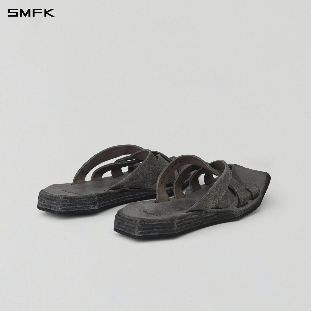 PRISM CLASSIC HANDCRAFTED LEATHER SLIDES/HORSEHIDE/W GLACIER GREY