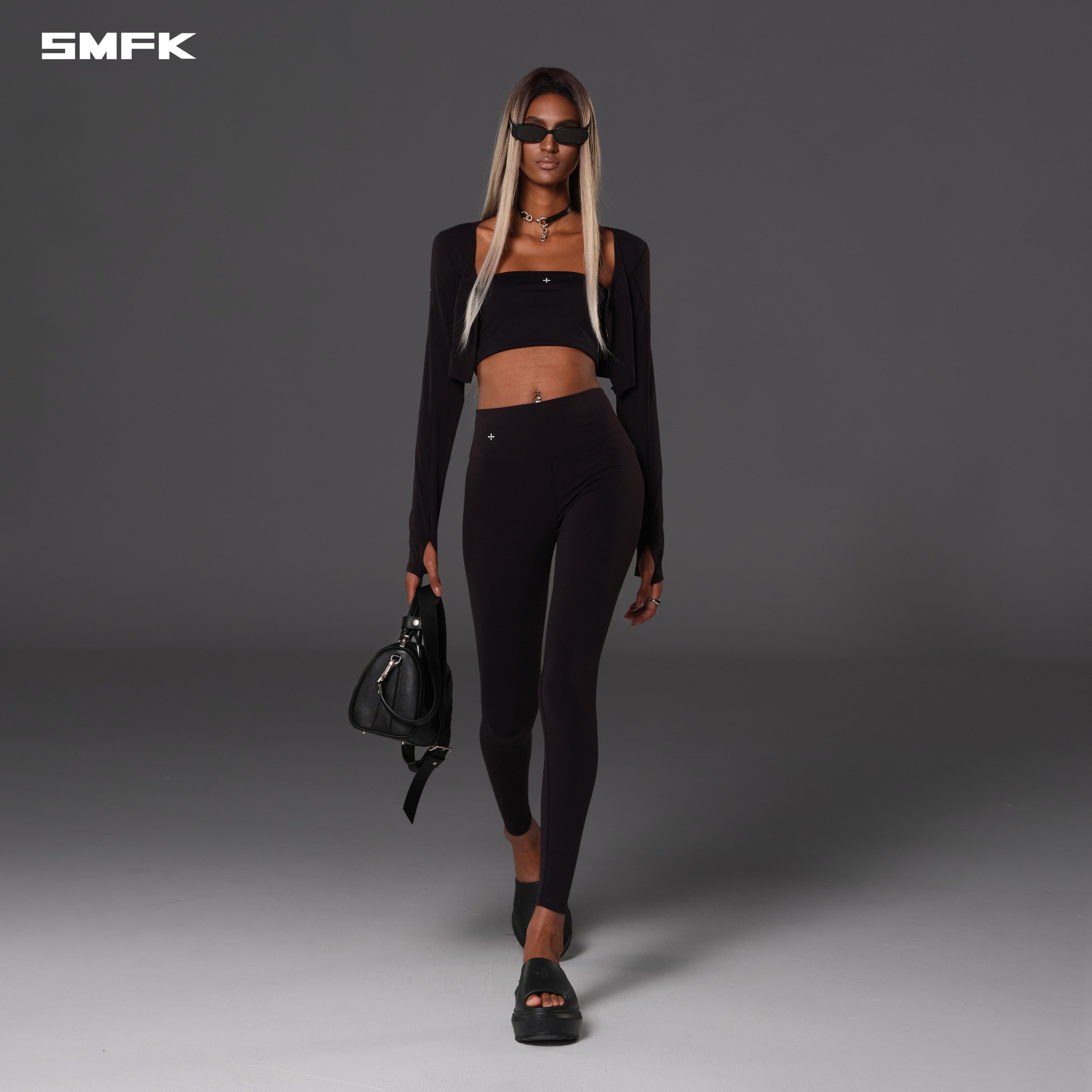 FOCUS GYM TAPER PANTS/Lycra Nylon WILD BLACK