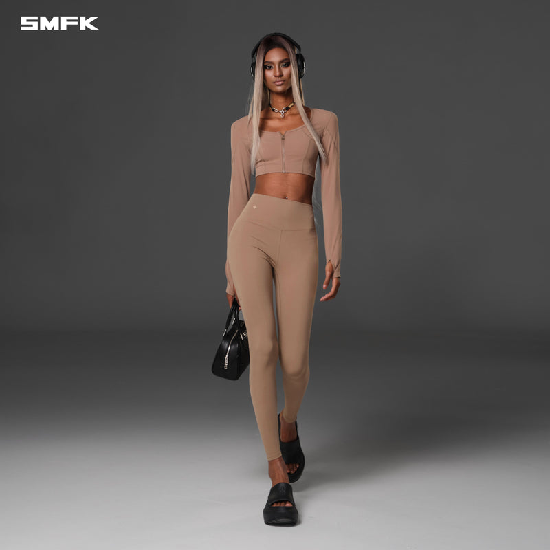 FOCUS GYM TAPER PANTS/Lycra Nylon WILD BROWN