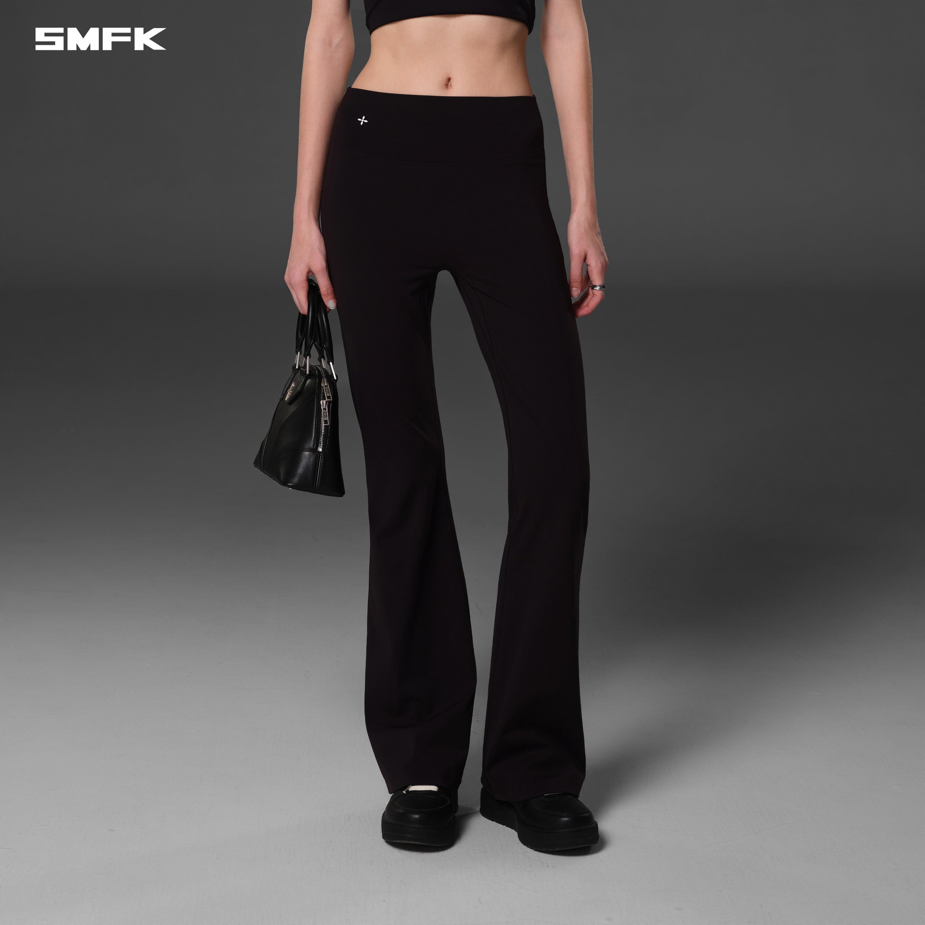 FOCUS GYM STRT PANTS/Lycra Nylon WILD BLACK