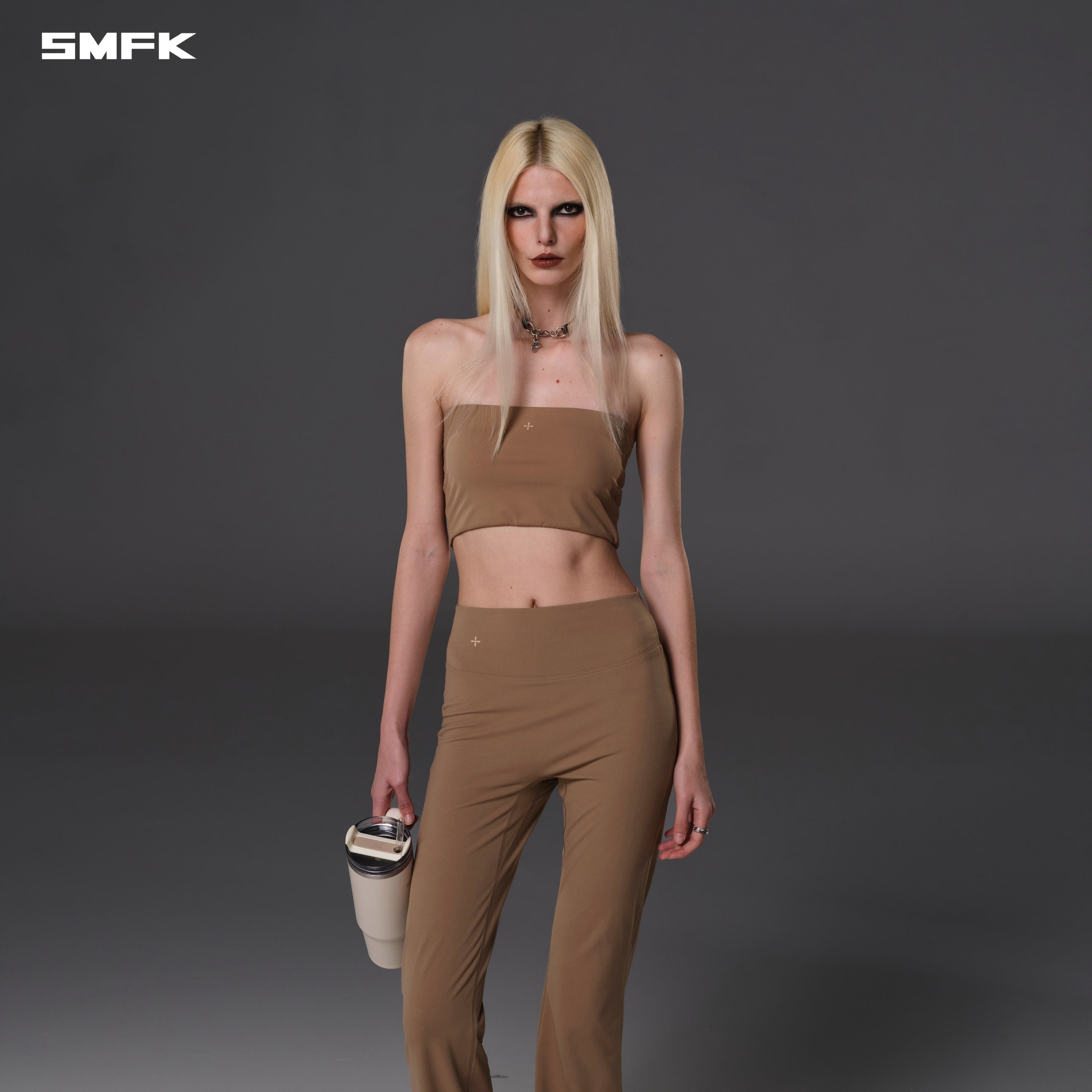 FOCUS GYM STRT PANTS/Lycra Nylon WILD BROWN