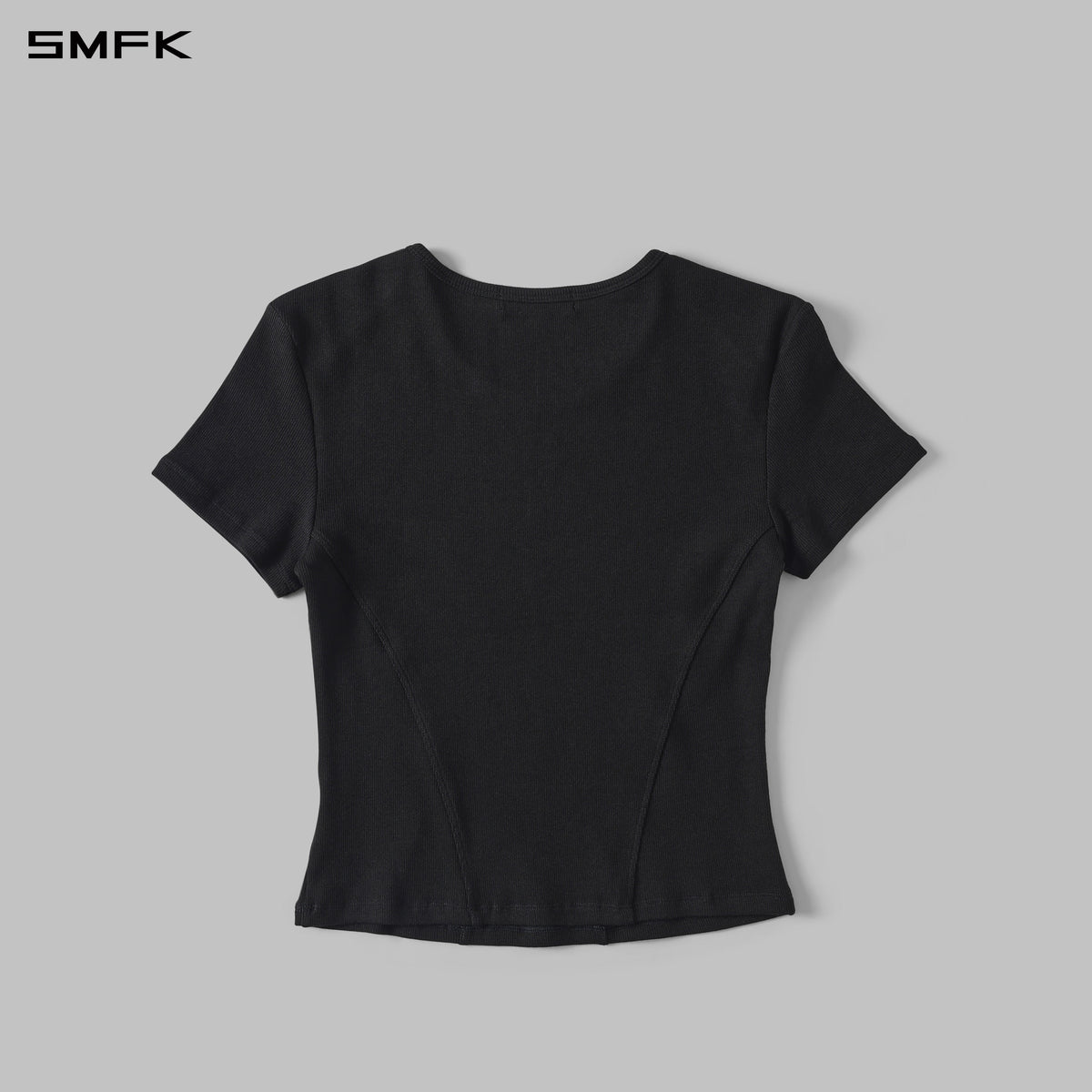 POISE SPORTS LINES TEE / COMBED COTTON+LYCRA WILD BLACK