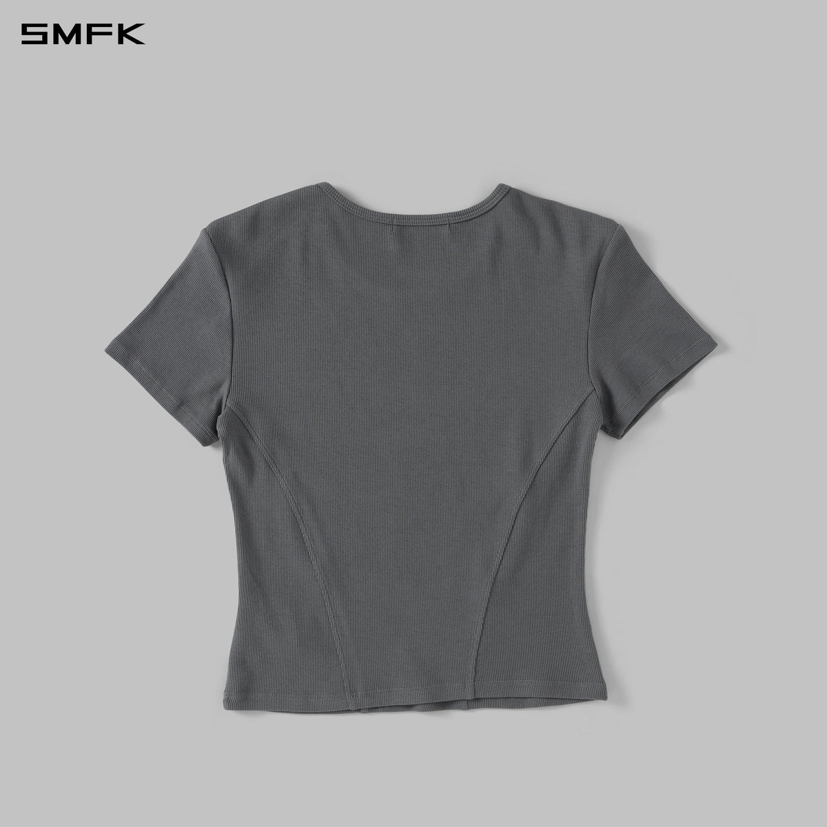 POISE SPORTS LINES TEE / COMBED COTTON+LYCRA STORM GREY