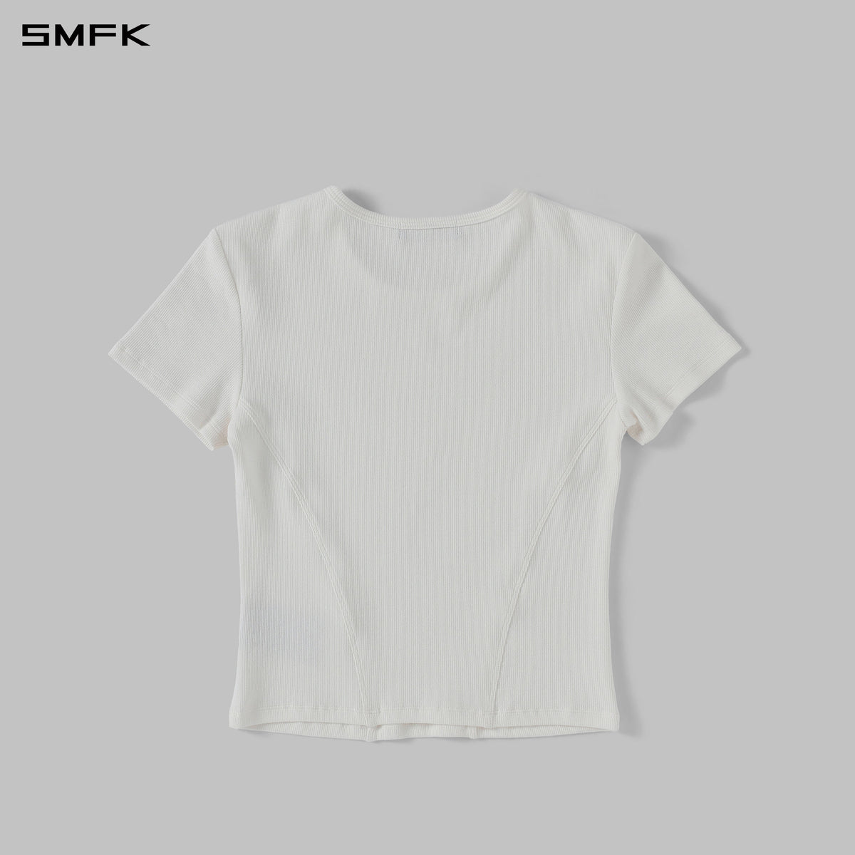 POISE SPORTS LINES TEE / COMBED COTTON+LYCRA CLOUD WHITE