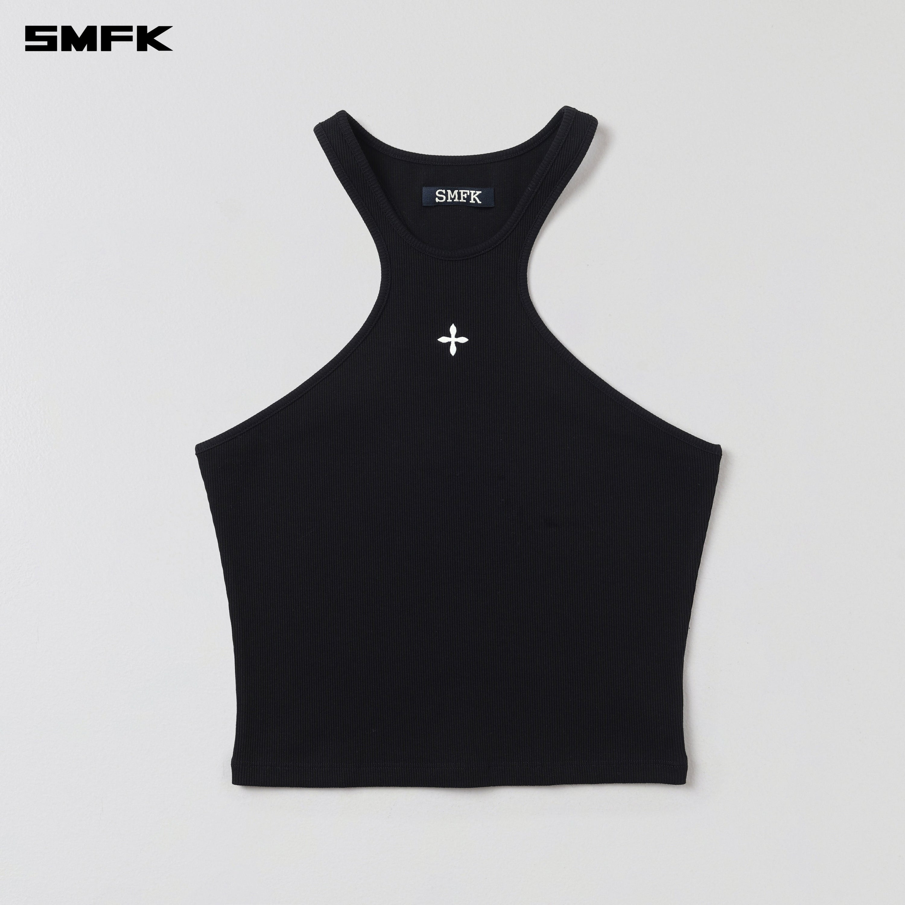 POISE X-NECK TANK / COTTON WILD BLACK