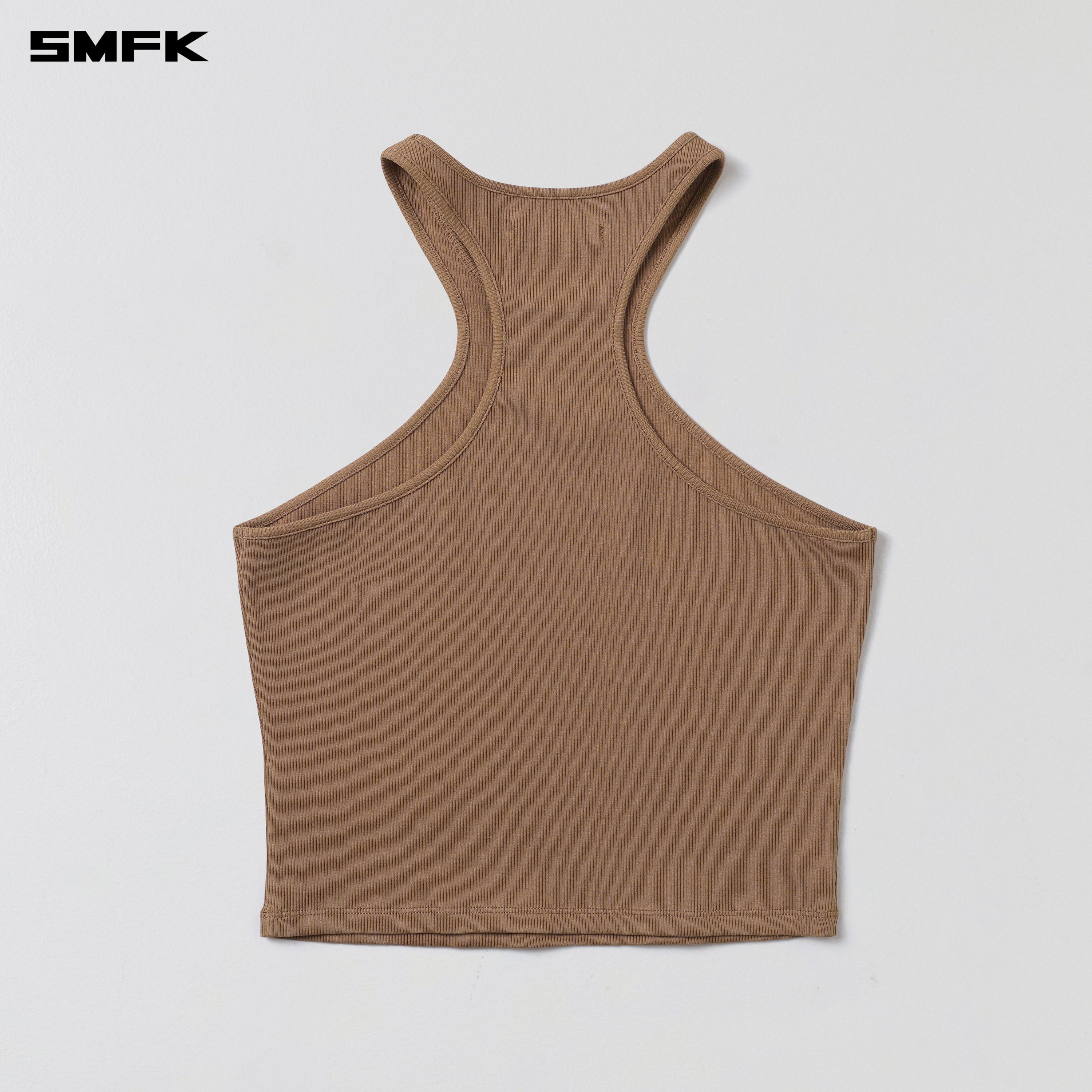 POISE X-NECK TANK / COTTON WILD BROWN