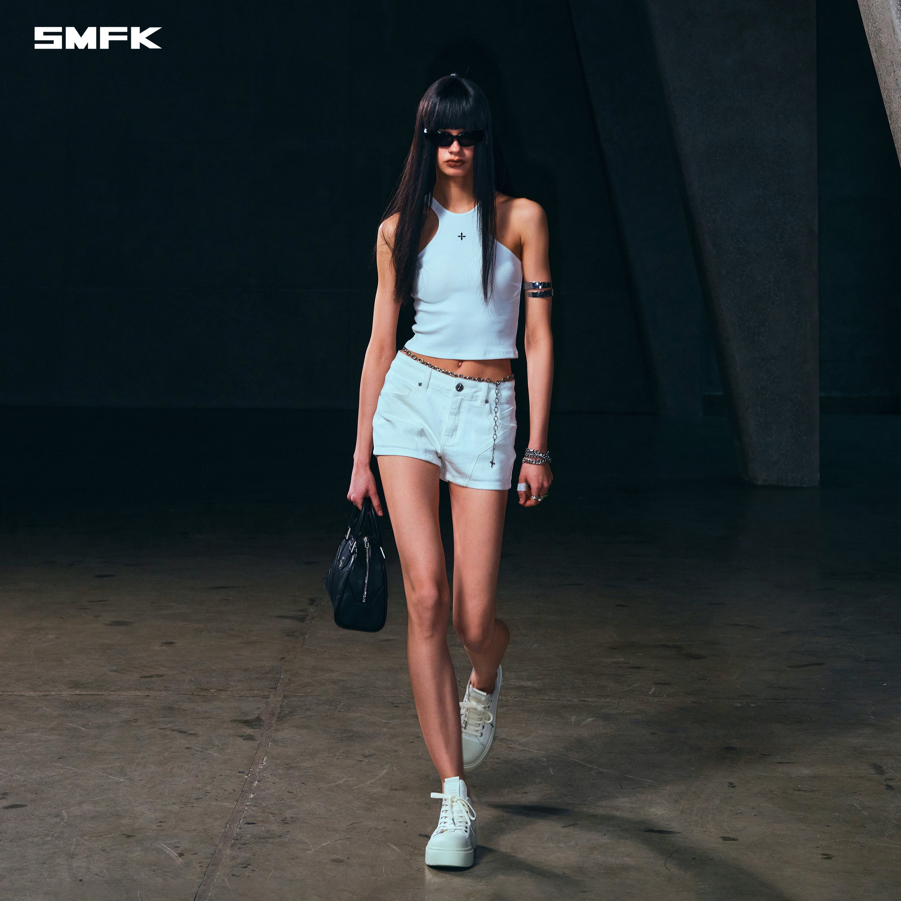 POISE X-NECK TANK / COTTON CLOUD WHITE