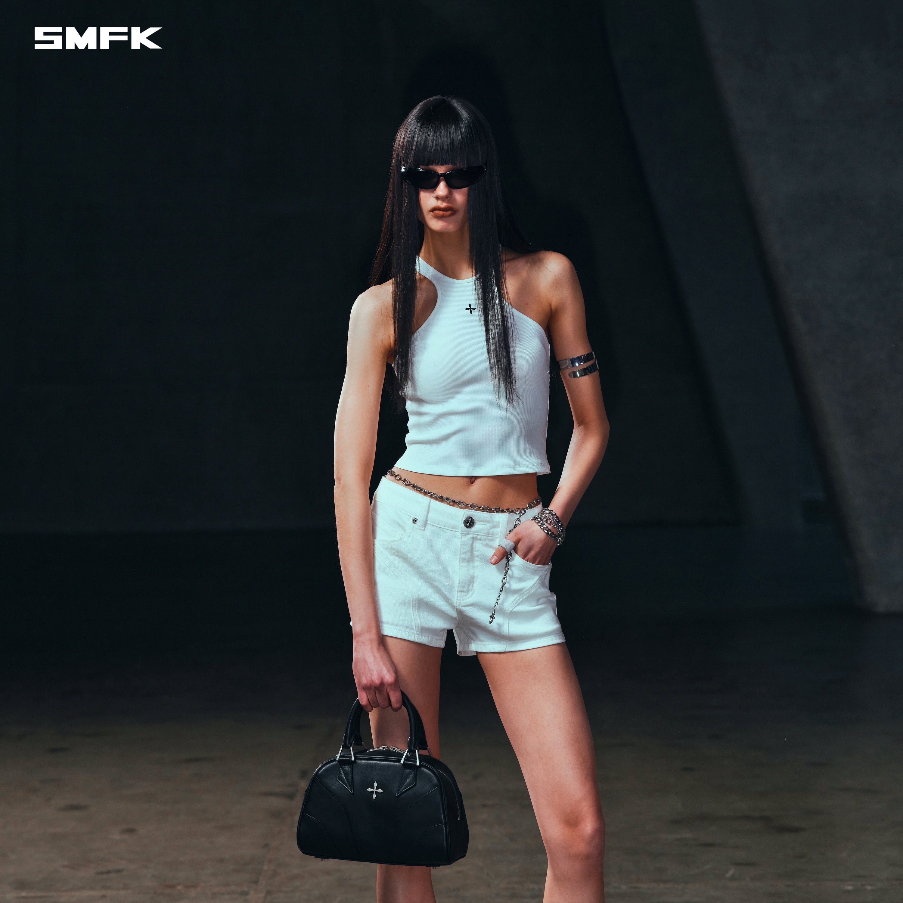 POISE X-NECK TANK / COTTON CLOUD WHITE