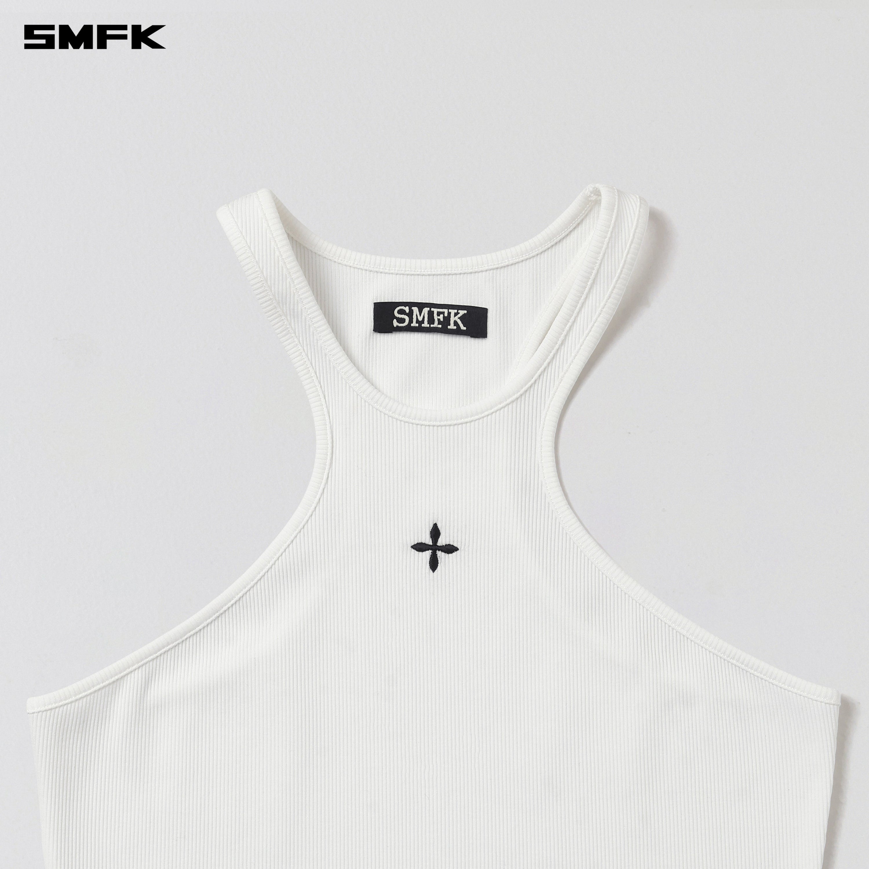 POISE X-NECK TANK / COTTON CLOUD WHITE