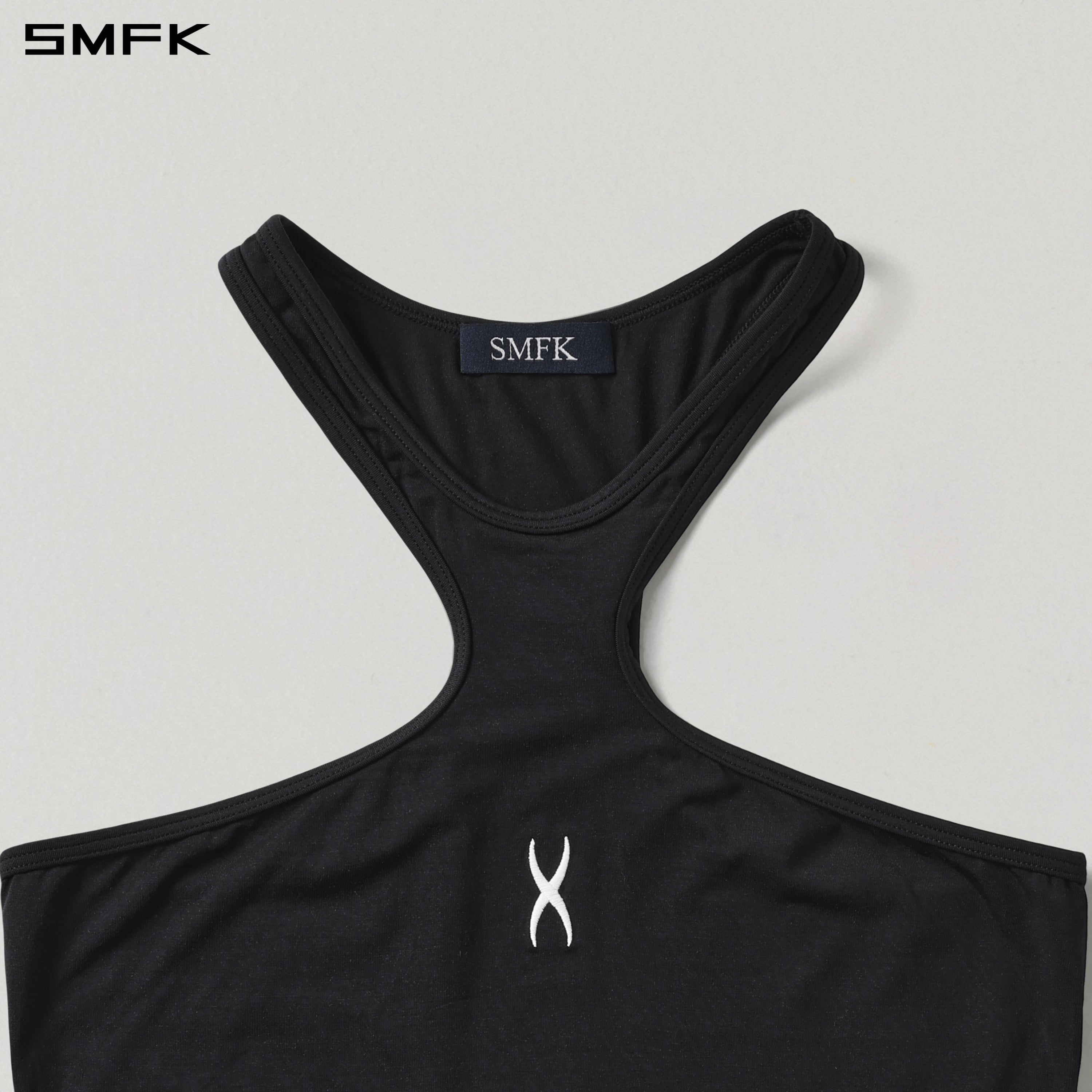 MIRAGE SIREN X-NECK LONG TANK/LENZING MODAL+SILK WILD BLACK