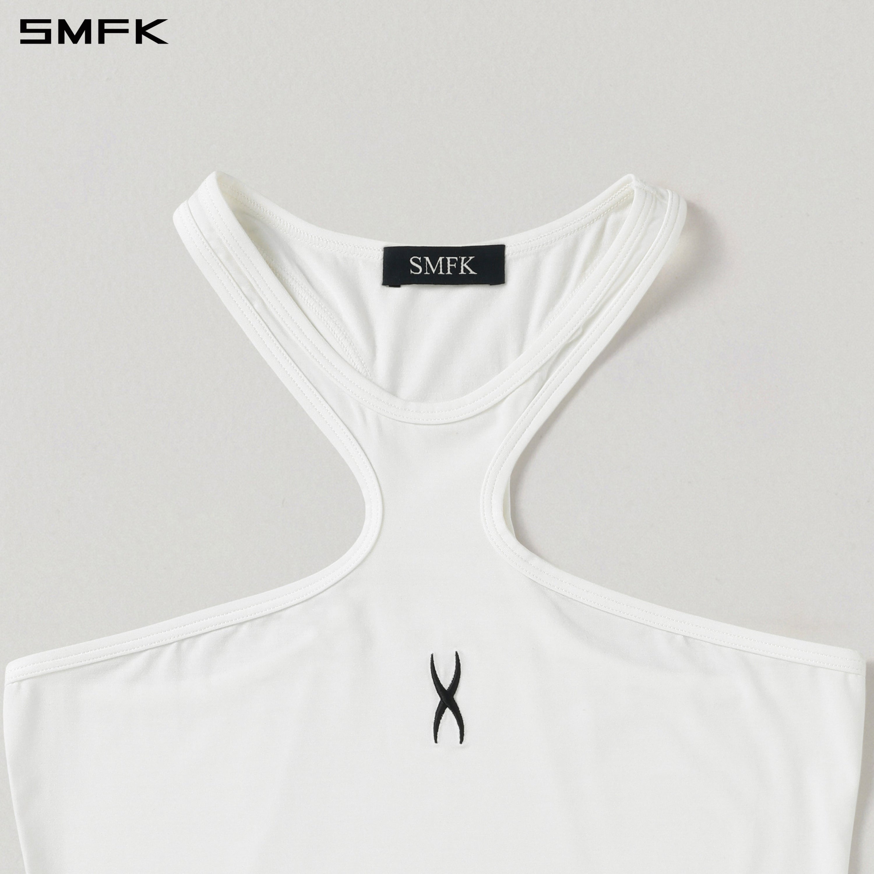 MIRAGE SIREN X-NECK LONG TANK/LENZING MODAL+SILK CLOUD WHITE