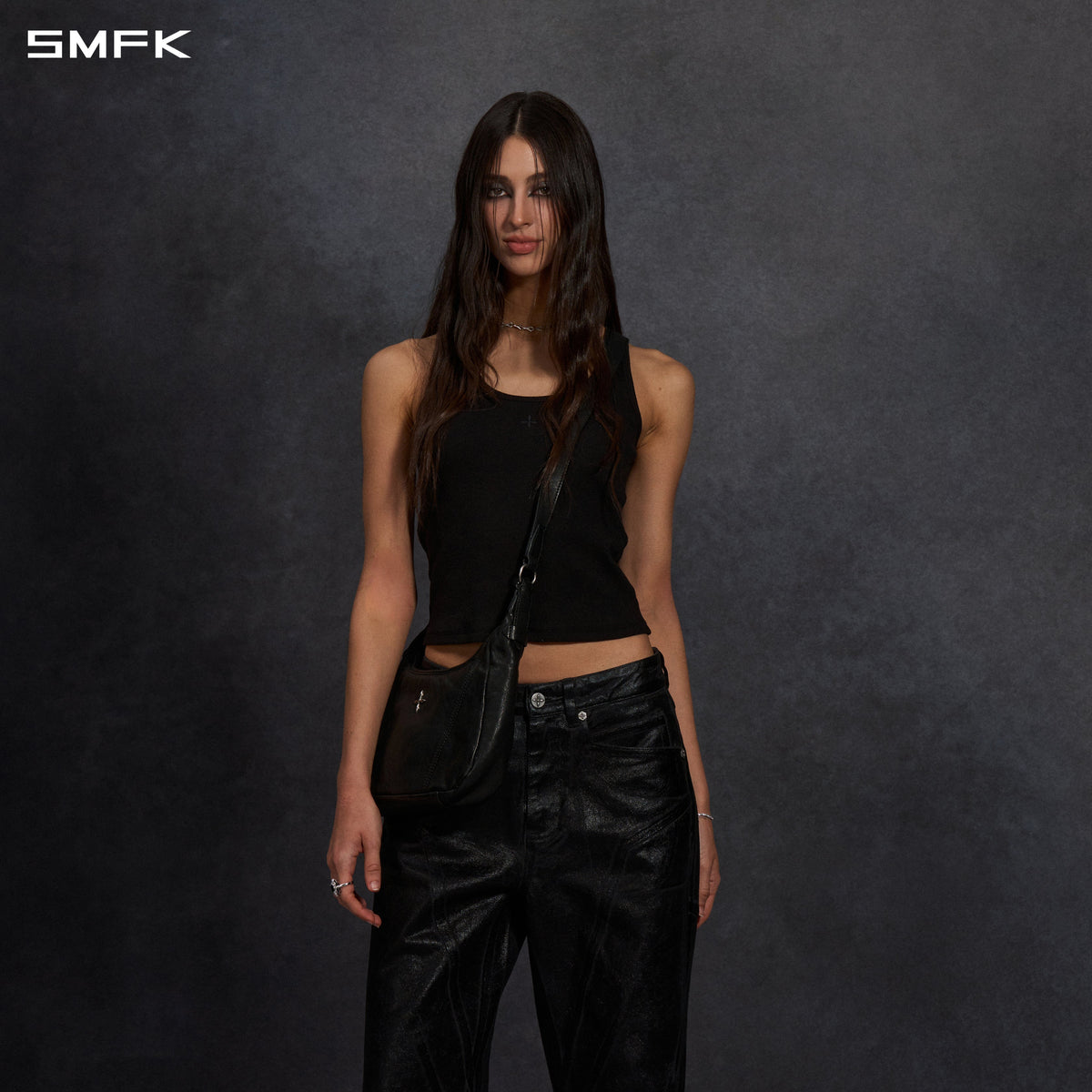 POISE MULTI TANK /COMBED COTTON+LYCRA WILD BLACK