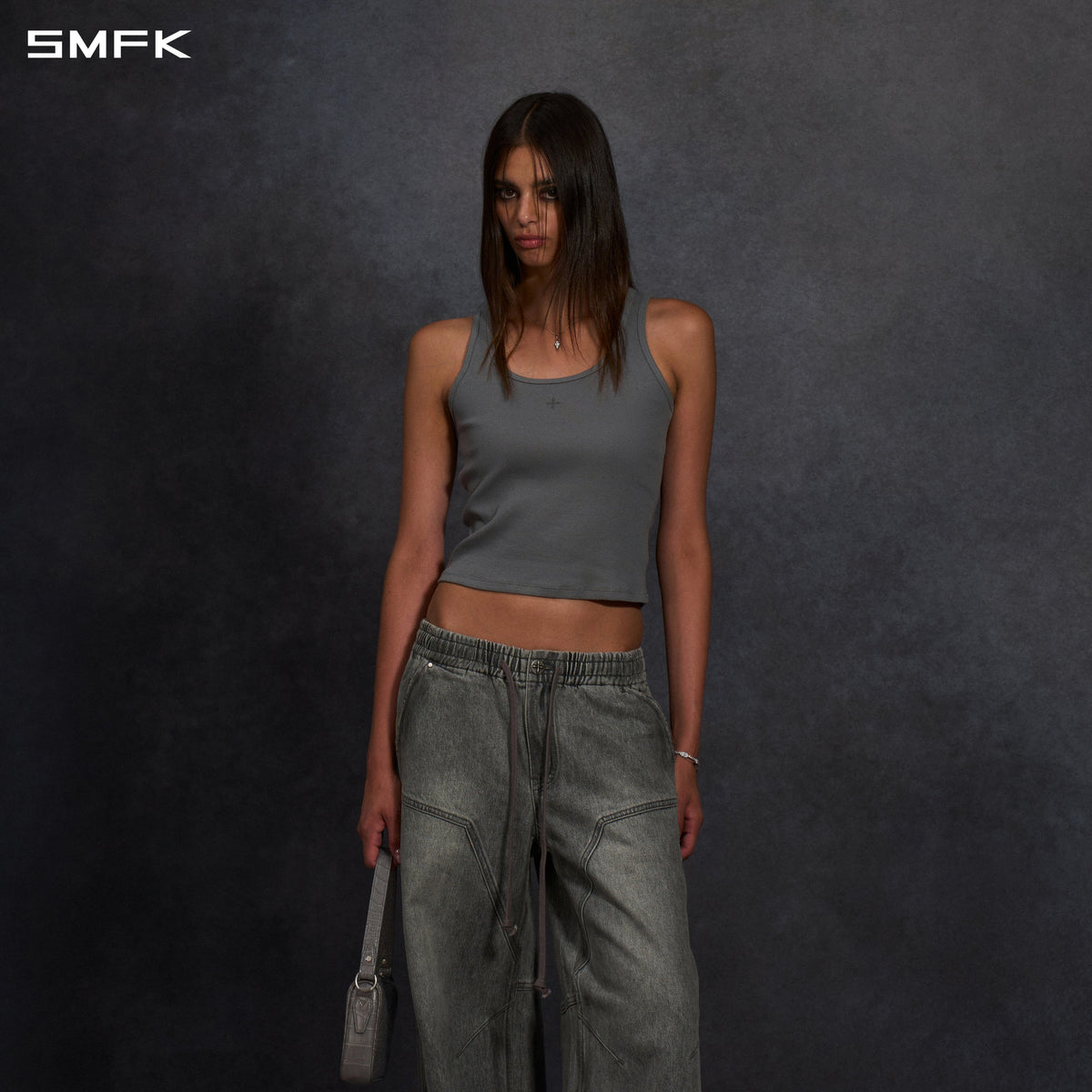 POISE MULTI TANK /COMBED COTTON+LYCRA STORM GREY