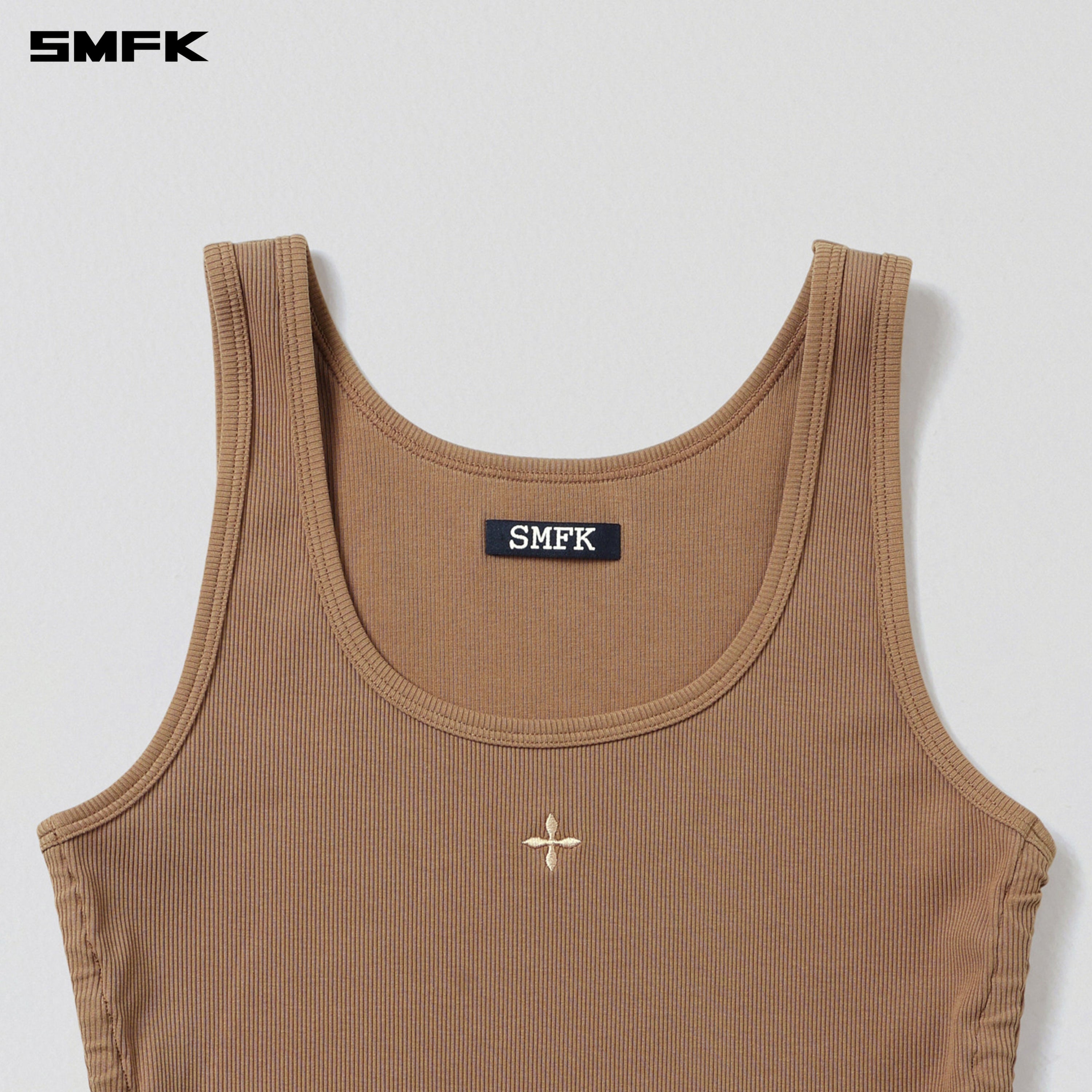 POISE ROPE LONG TANK / COTTON WILD BROWN