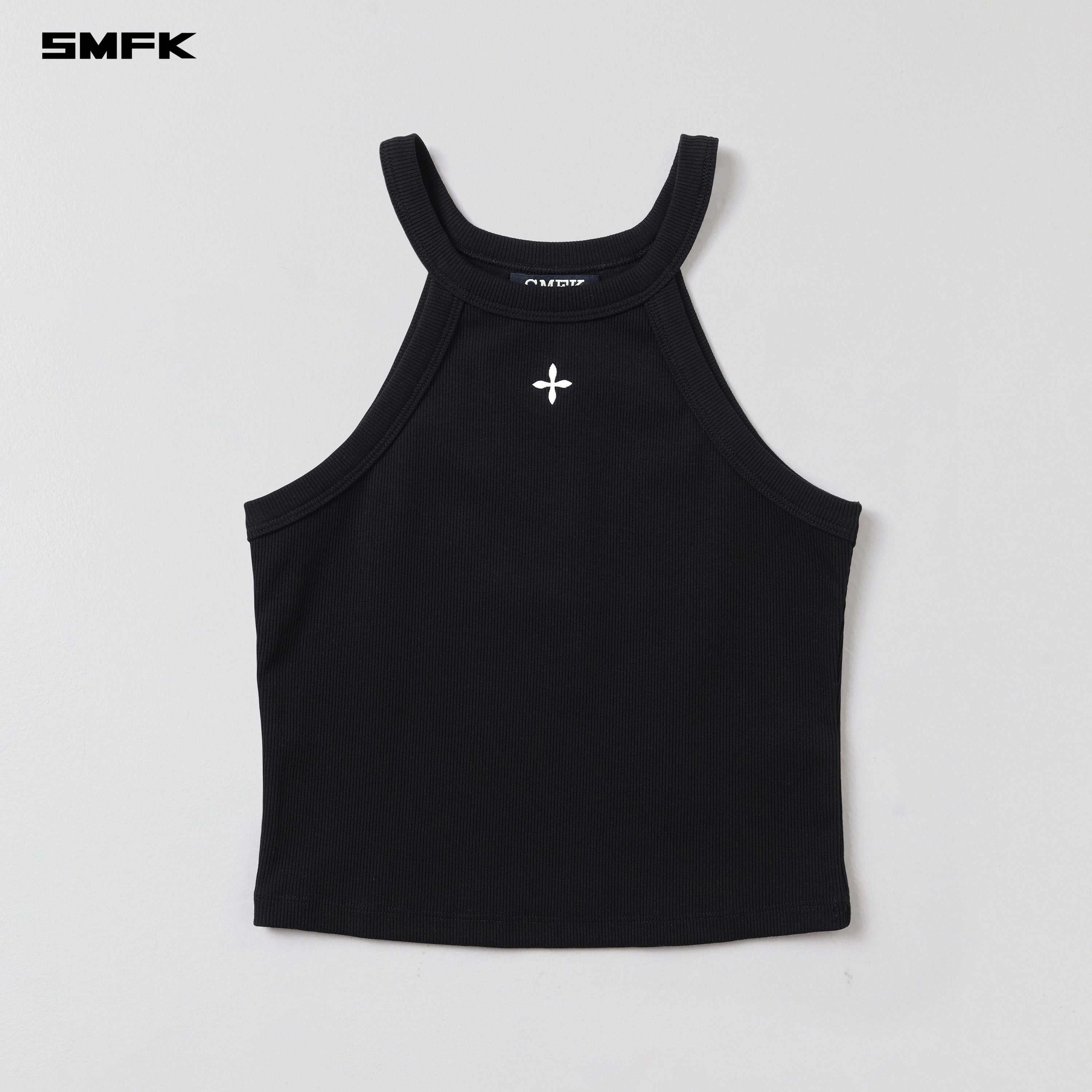POISE ROUND-NECK TANK/COTTON WILD BLACK