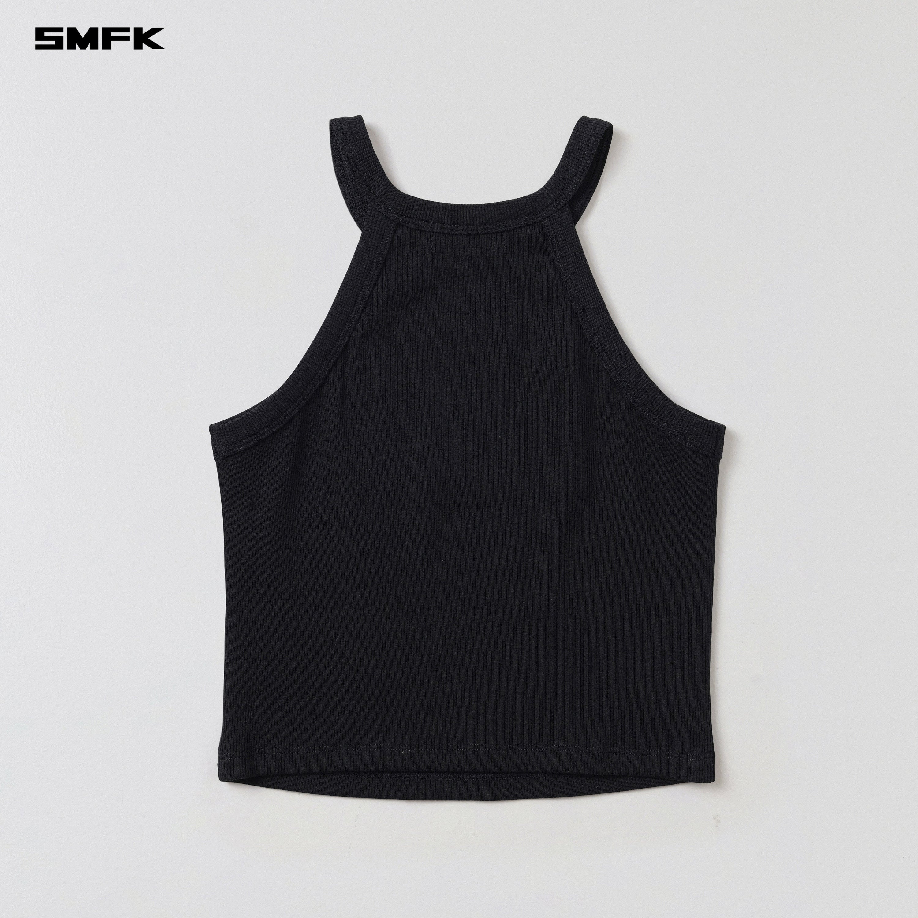 POISE ROUND-NECK TANK/COTTON WILD BLACK