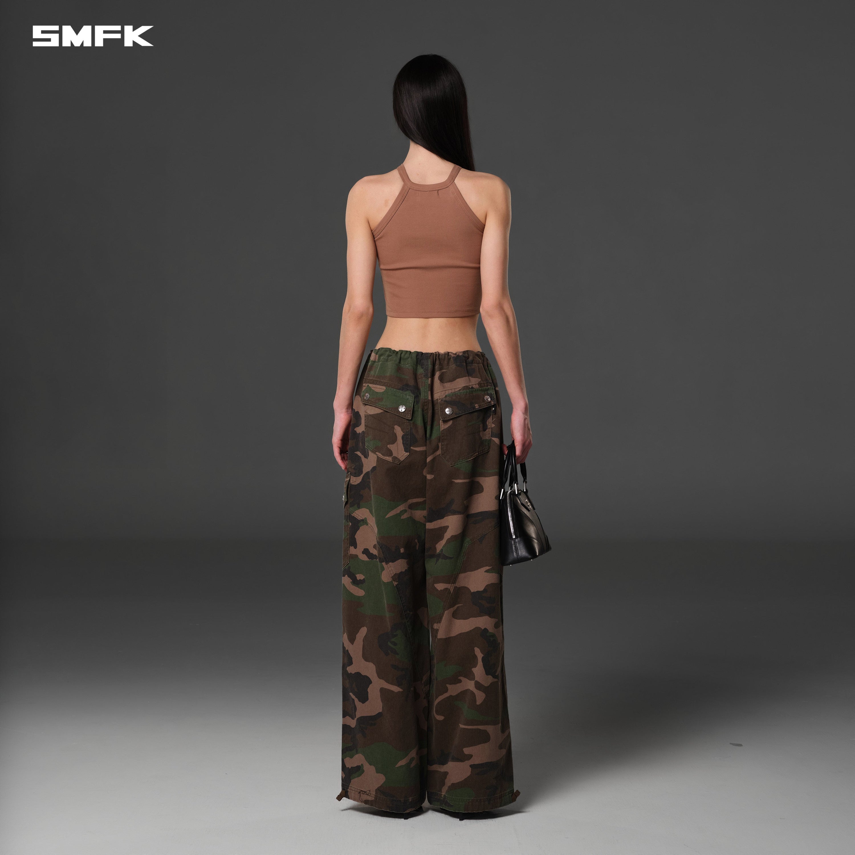 POISE ROUND-NECK TANK/COTTON WILD BROWN