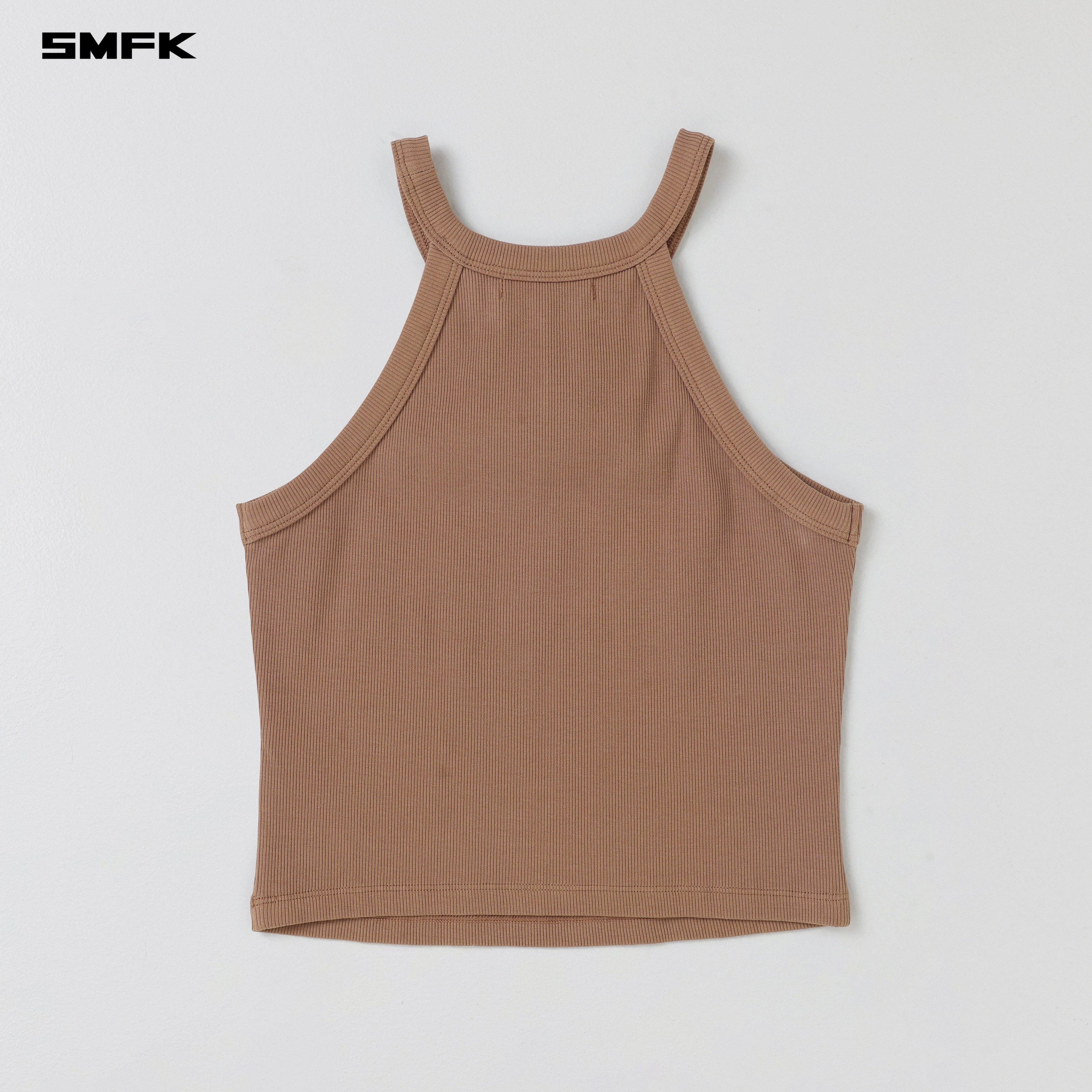 POISE ROUND-NECK TANK/COTTON WILD BROWN