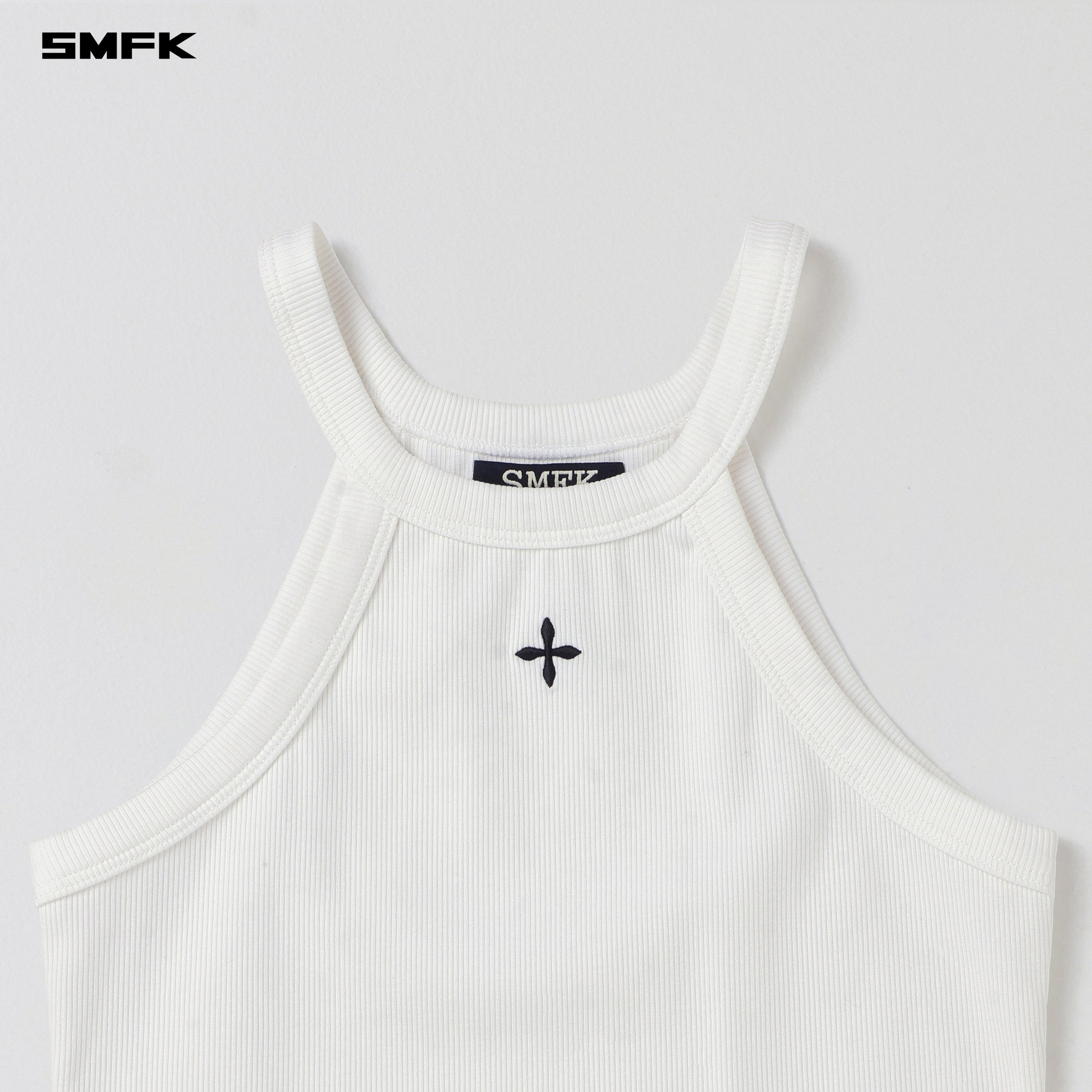 POISE ROUND-NECK TANK/COTTON CLOUD WHITE