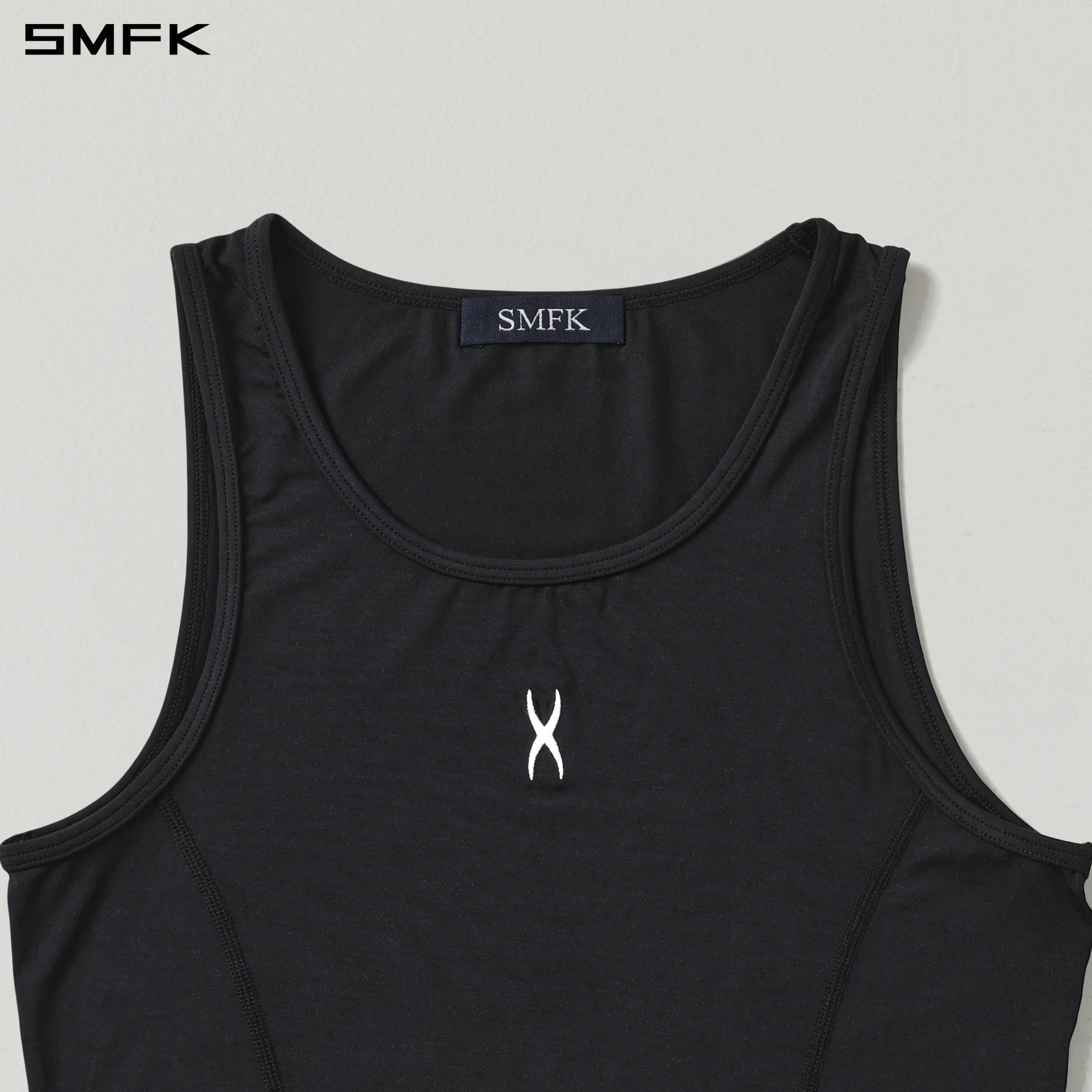 MIRAGE SIREN ROUND-NECK LONG TANK/LENZING MODAL+SILK WILD BLACK