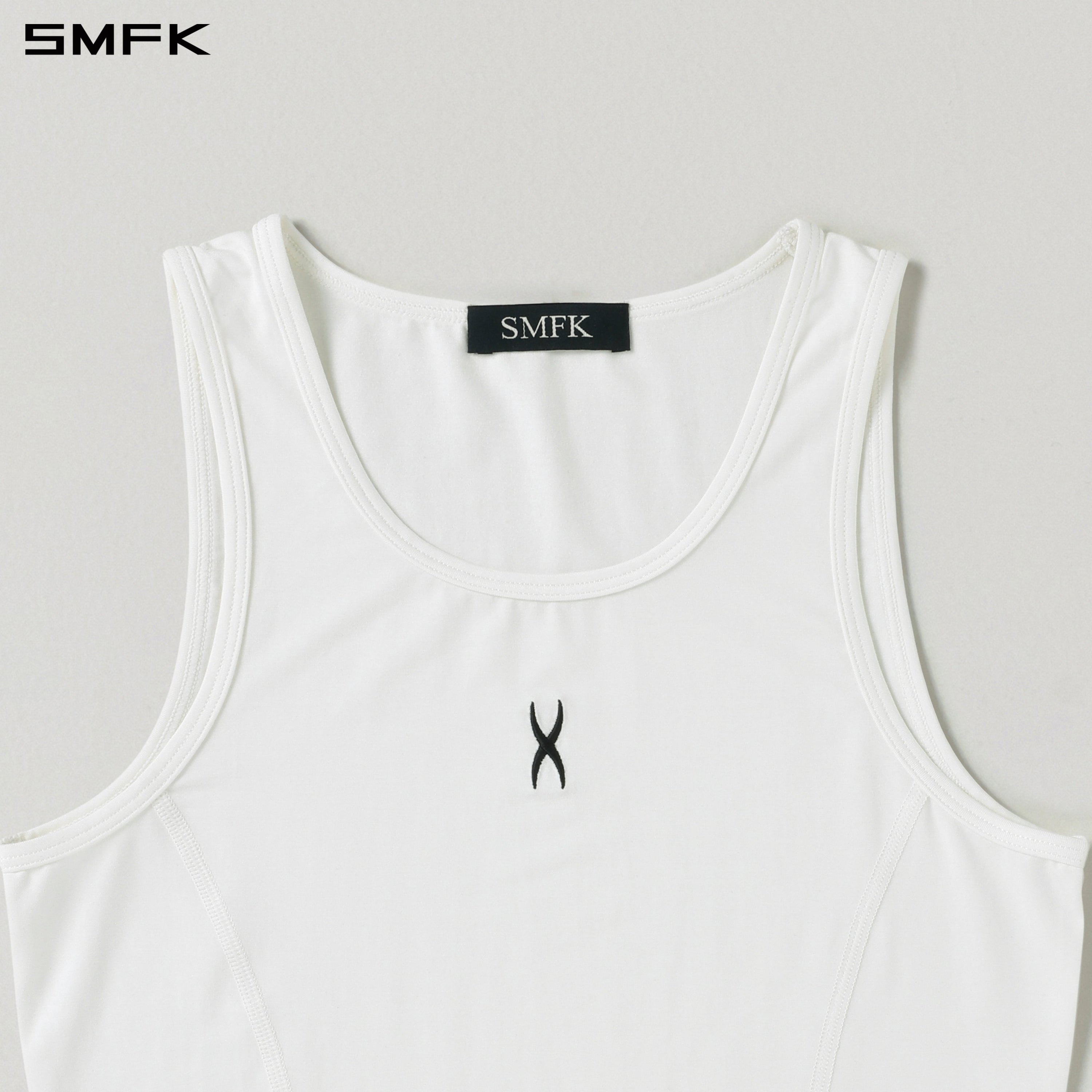 MIRAGE SIREN ROUND-NECK LONG TANK/LENZING MODAL+SILK CLOUD WHITE
