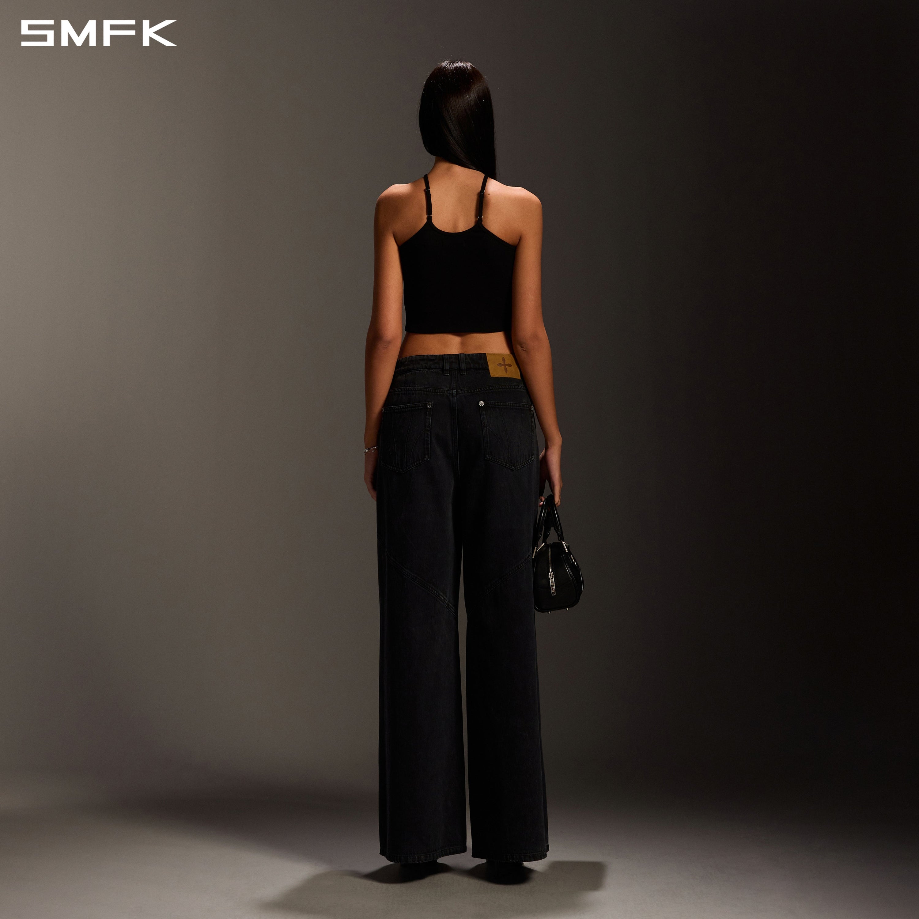 POISE ROUND-NECK CAMISOLE / COTTON WILD BLACK