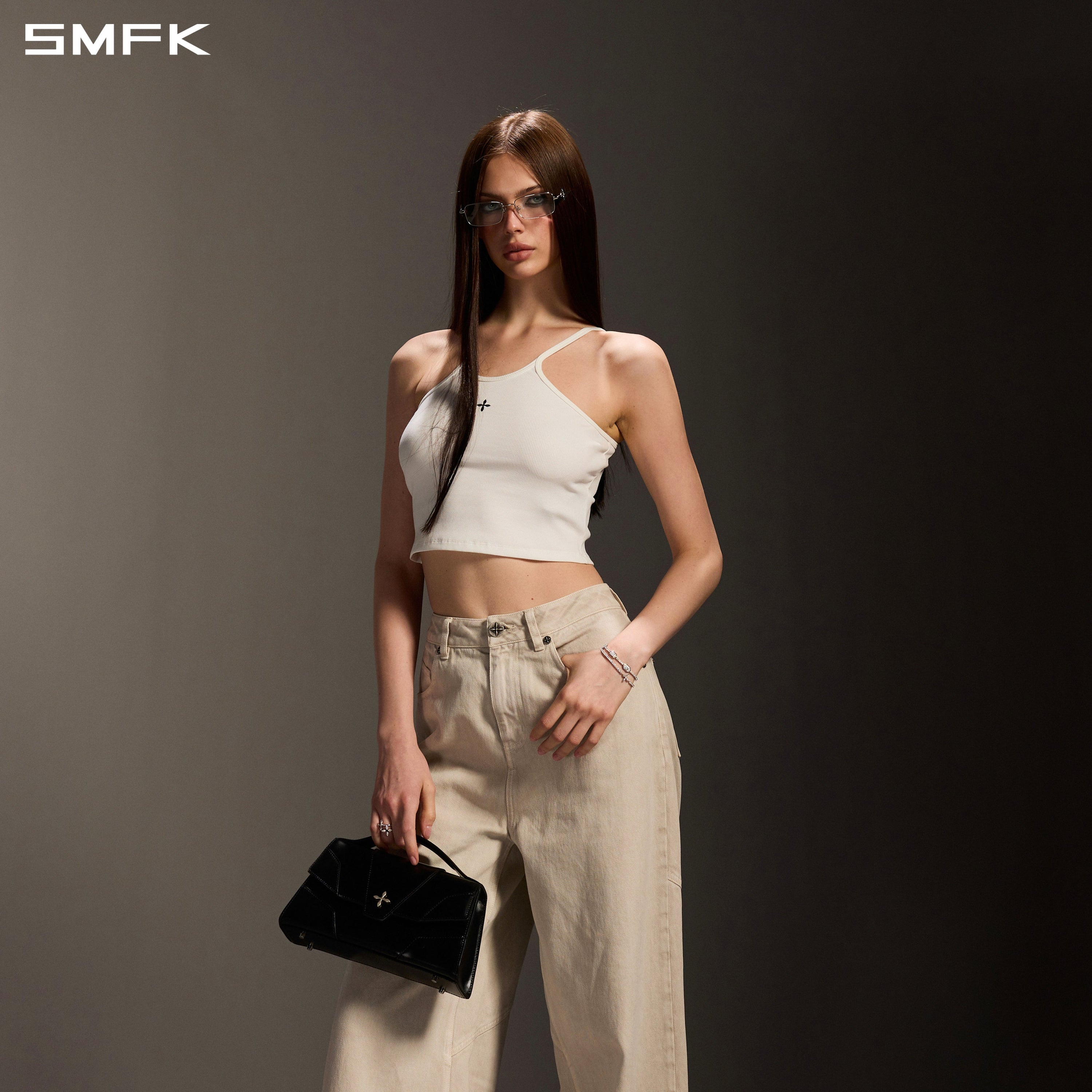 POISE ROUND-NECK CAMISOLE / COTTON CLOUD WHITE