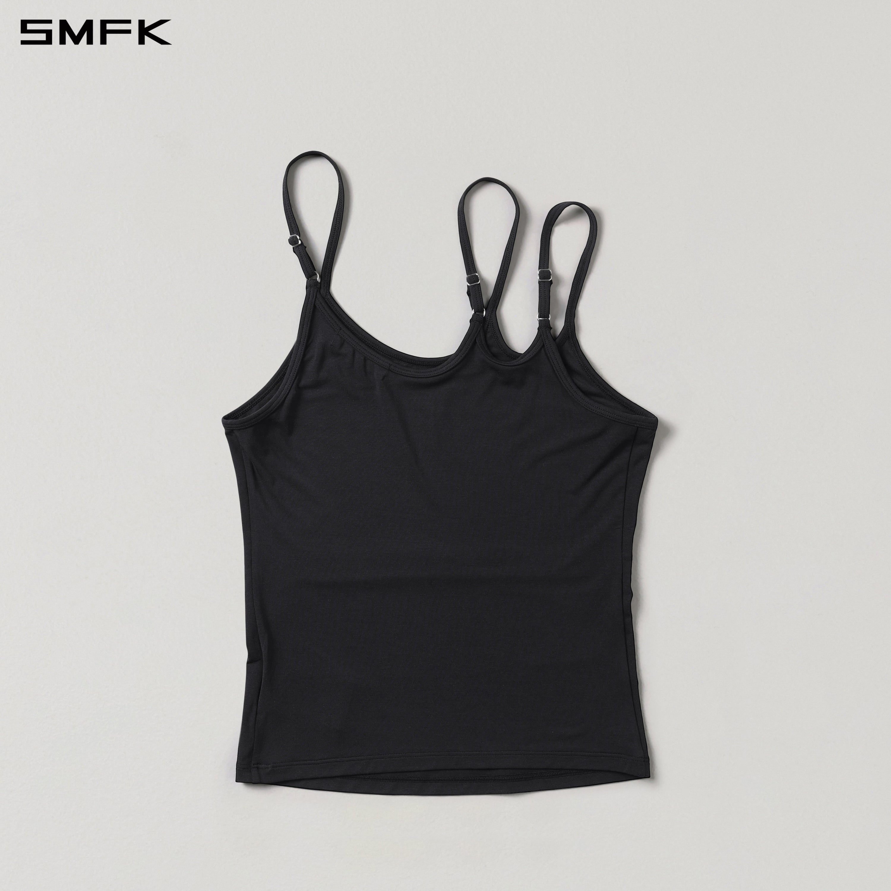 MIRAGE SIREN IMPERFECTION SPORTS SLIM CAMISOLE/LENZING MODAL+SILK WILD BLACK