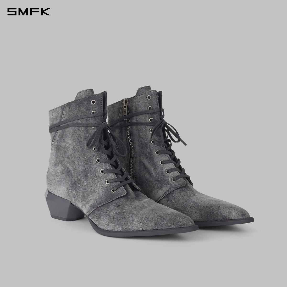 WIZARD MOTORCYCLE BOOTS/COW LEATHER/W DUSTY GREY
